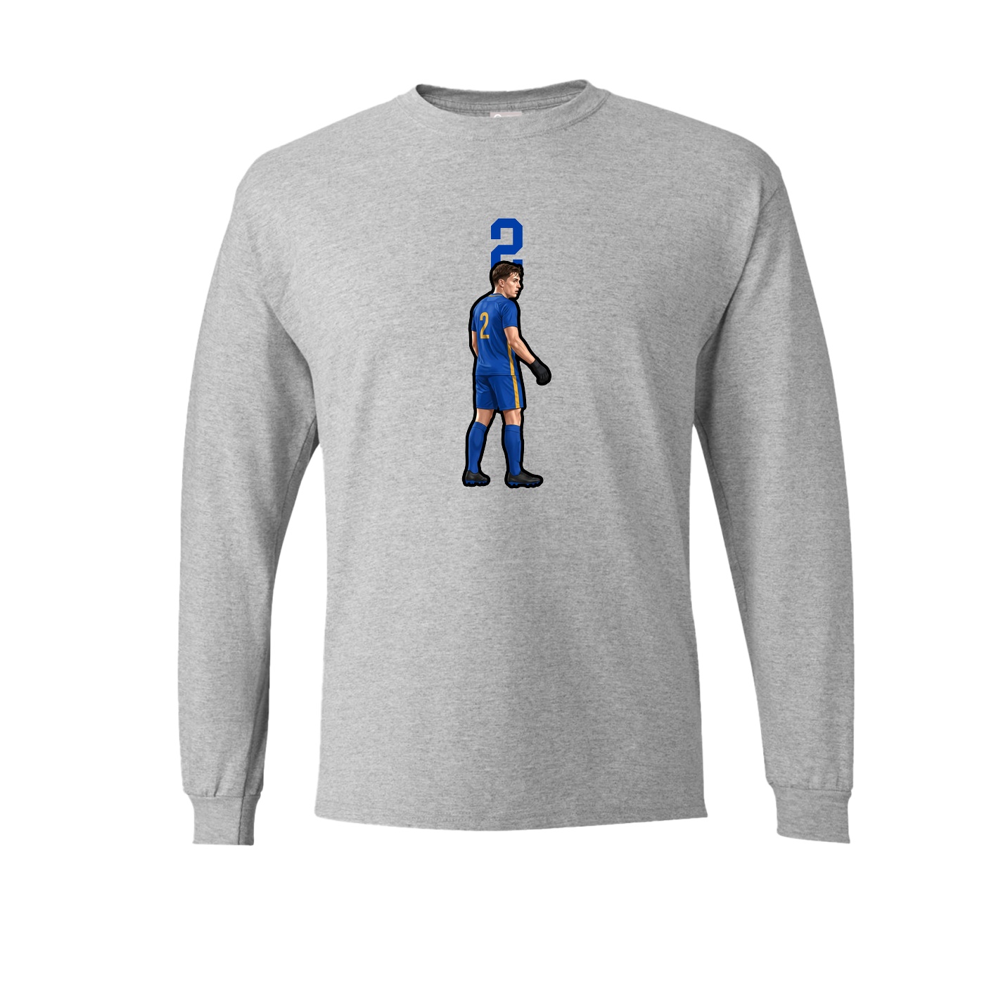 Long Sleeve Tee — Number Top in Grey