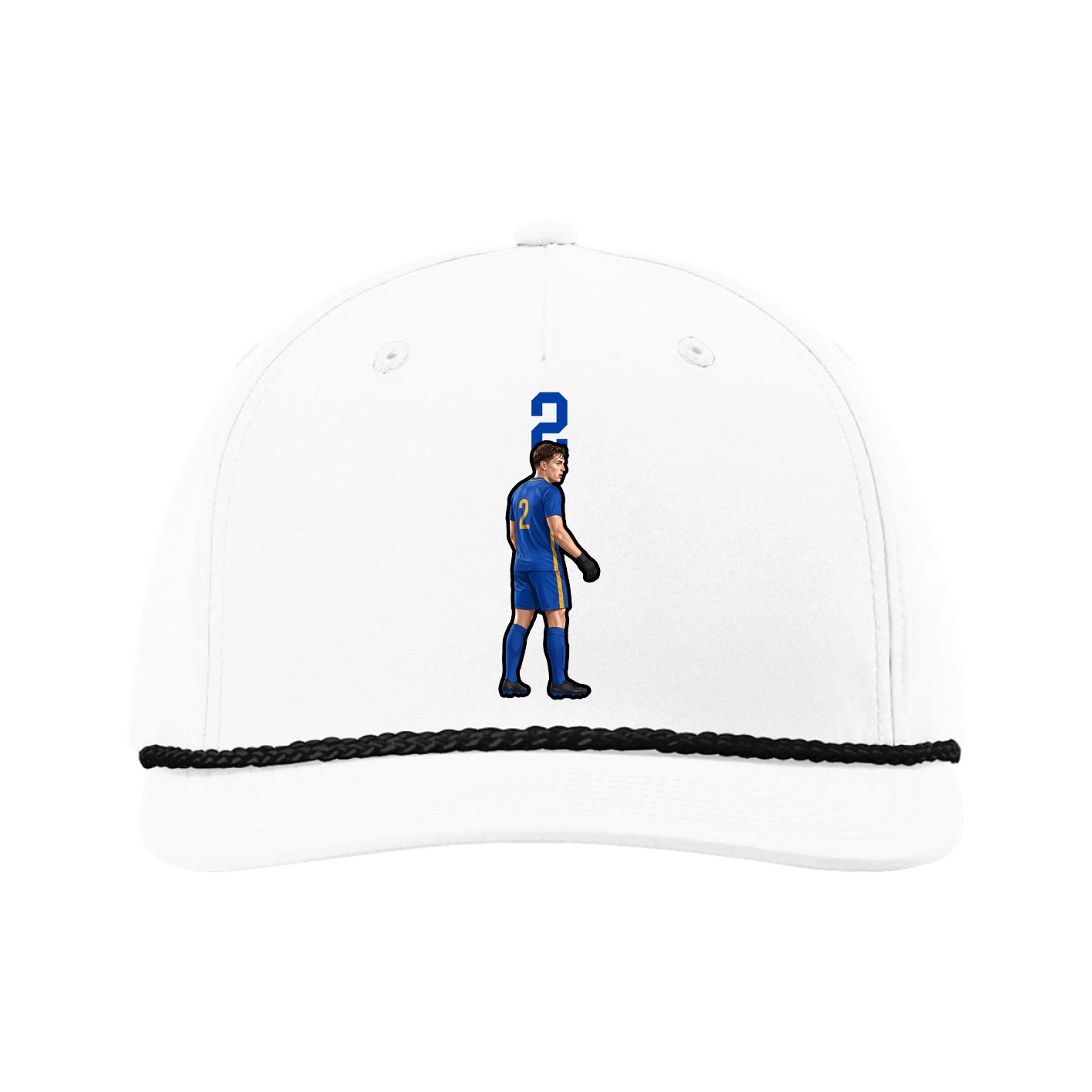 Five-Panel Classic Rope Cap — Number Top in White