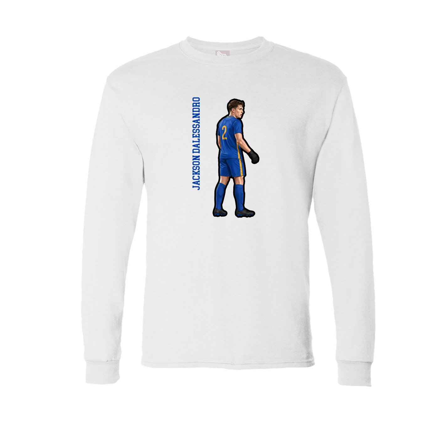 Long Sleeve Tee — Name Vertical in White