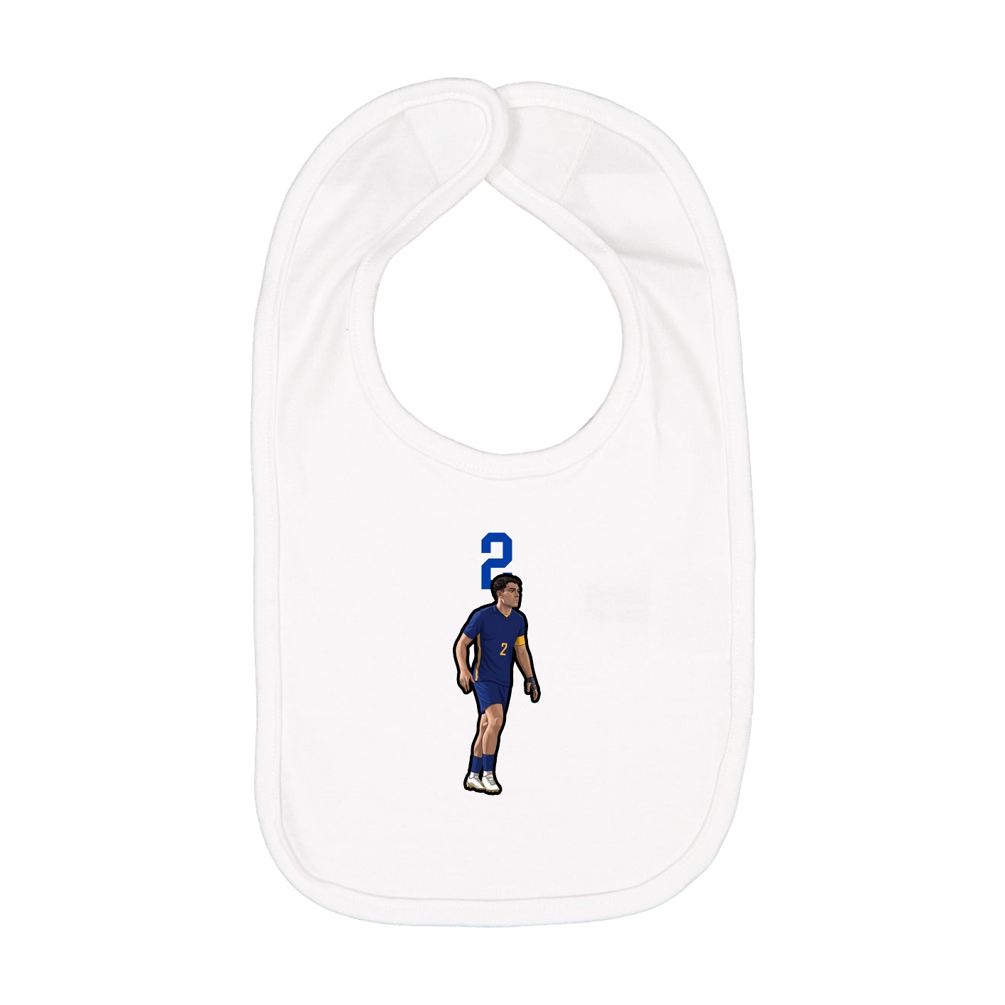 Infant Bib — Number Top in White