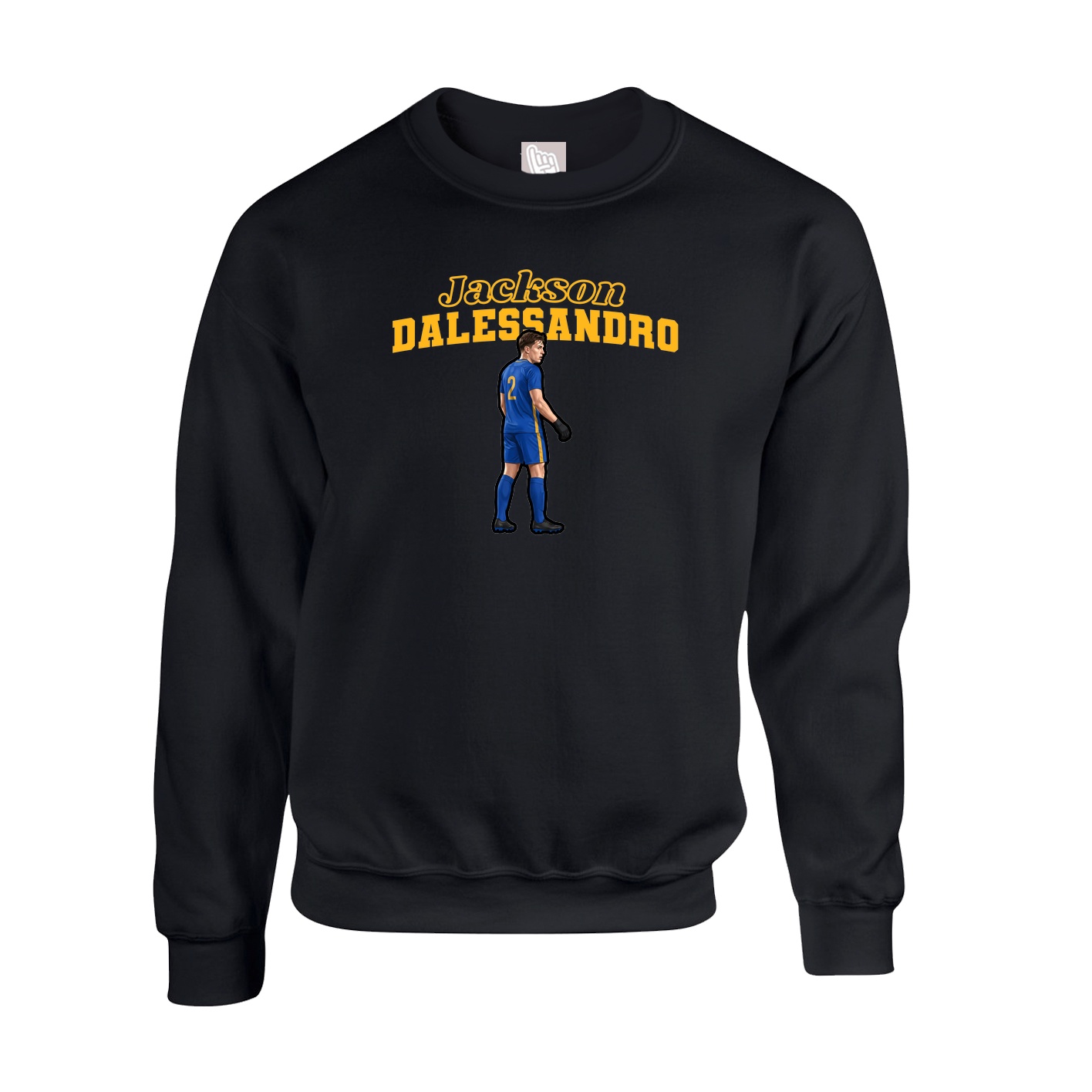 Fleece Crew — Name Arch in Black
