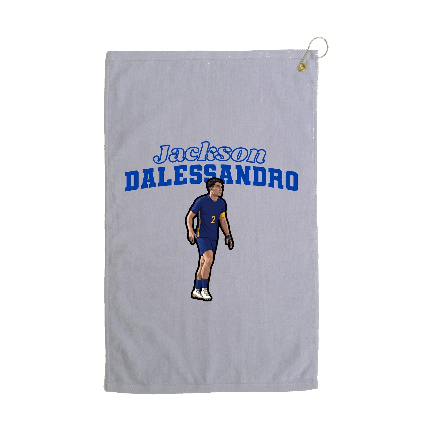 Golf Towel — Name Arch in Grey