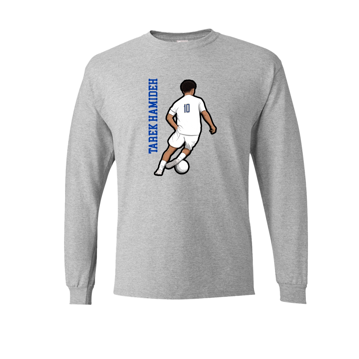 Long Sleeve Tee — Name Vertical in Grey