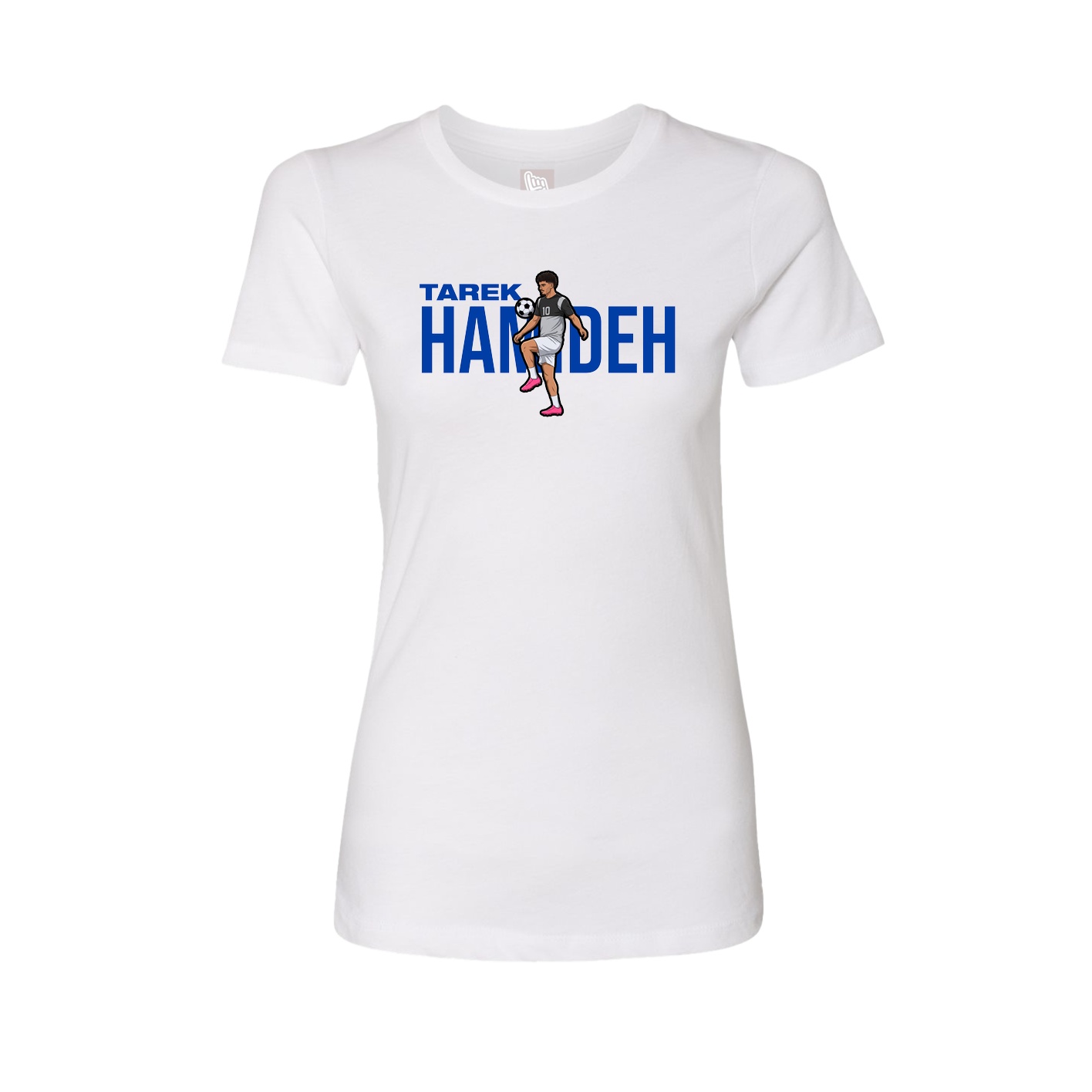 Fitted Women's Tee — Player Name in White