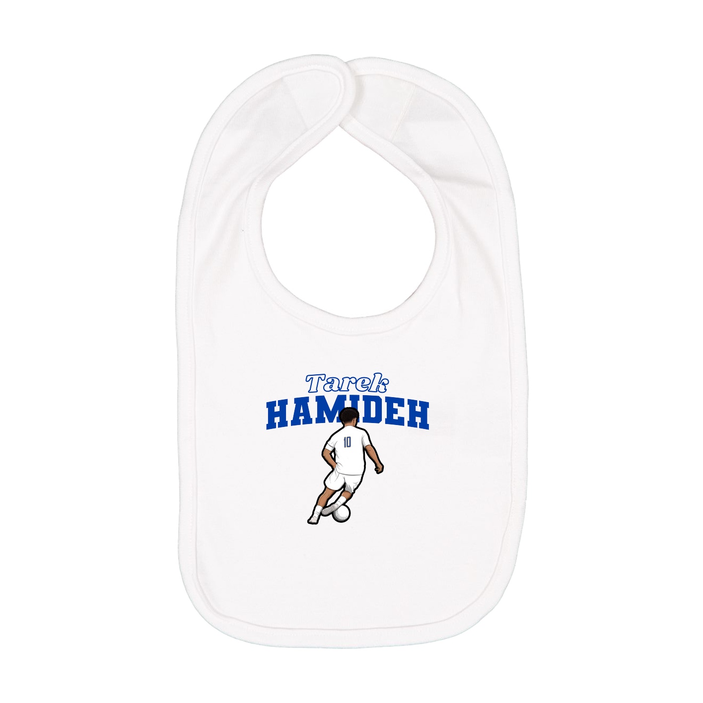 Infant Bib — Name Arch in White