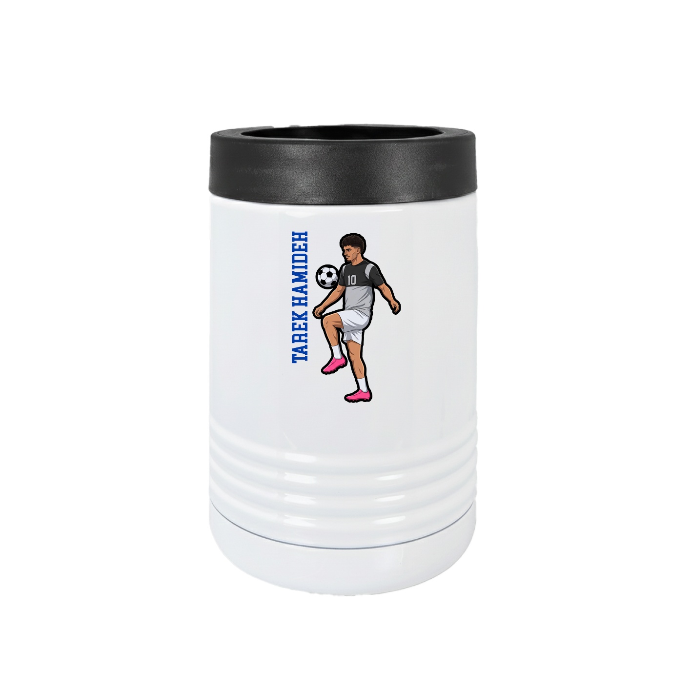 Beverage Holder — Name Vertical in White
