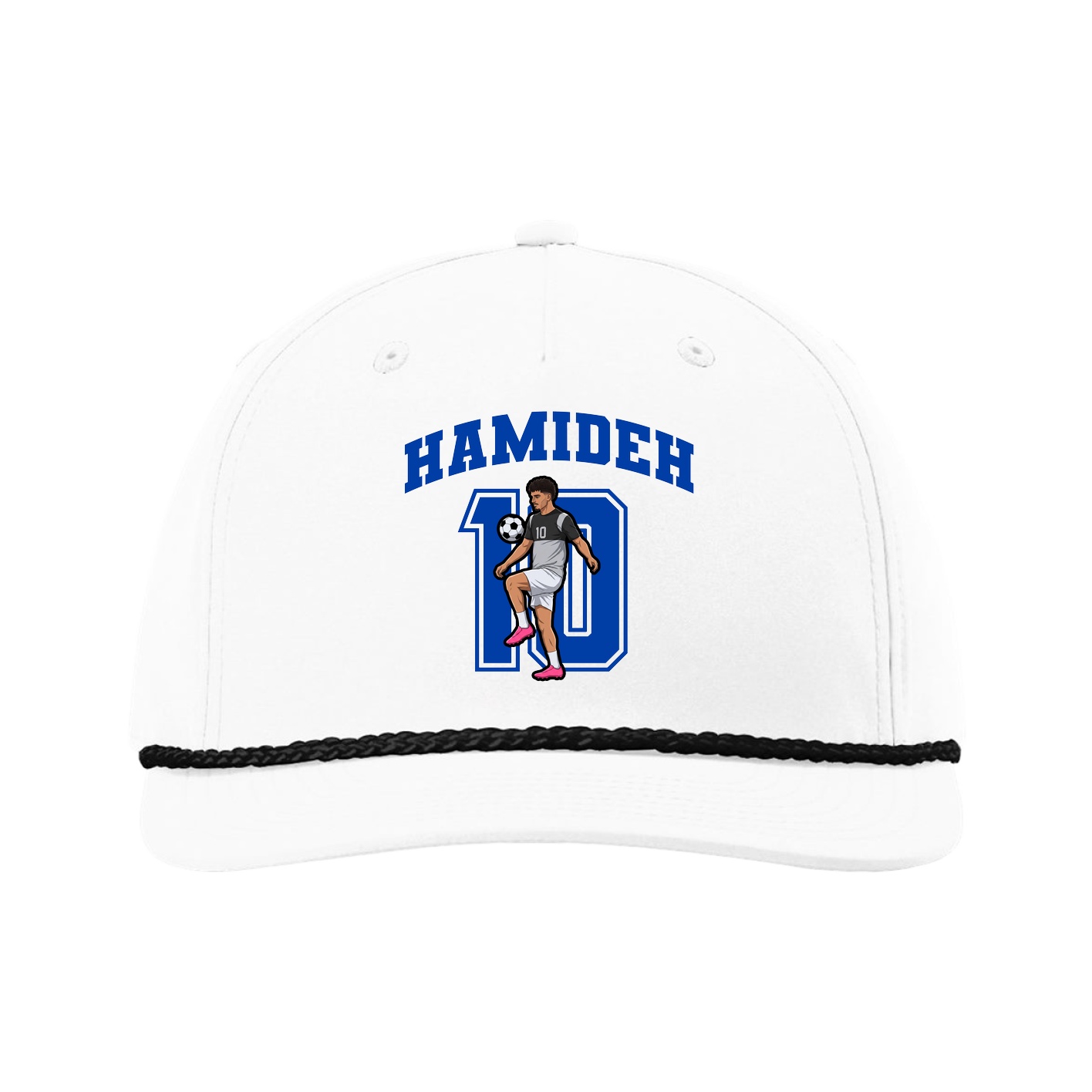 Five-Panel Classic Rope Cap — Number in White
