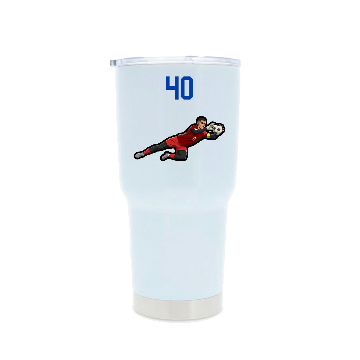 30oz Stainless Steel Tumbler — Number Top in White
