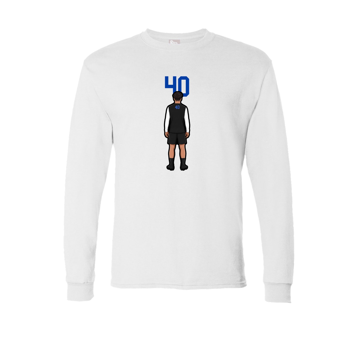 Long Sleeve Tee — Number Top in White