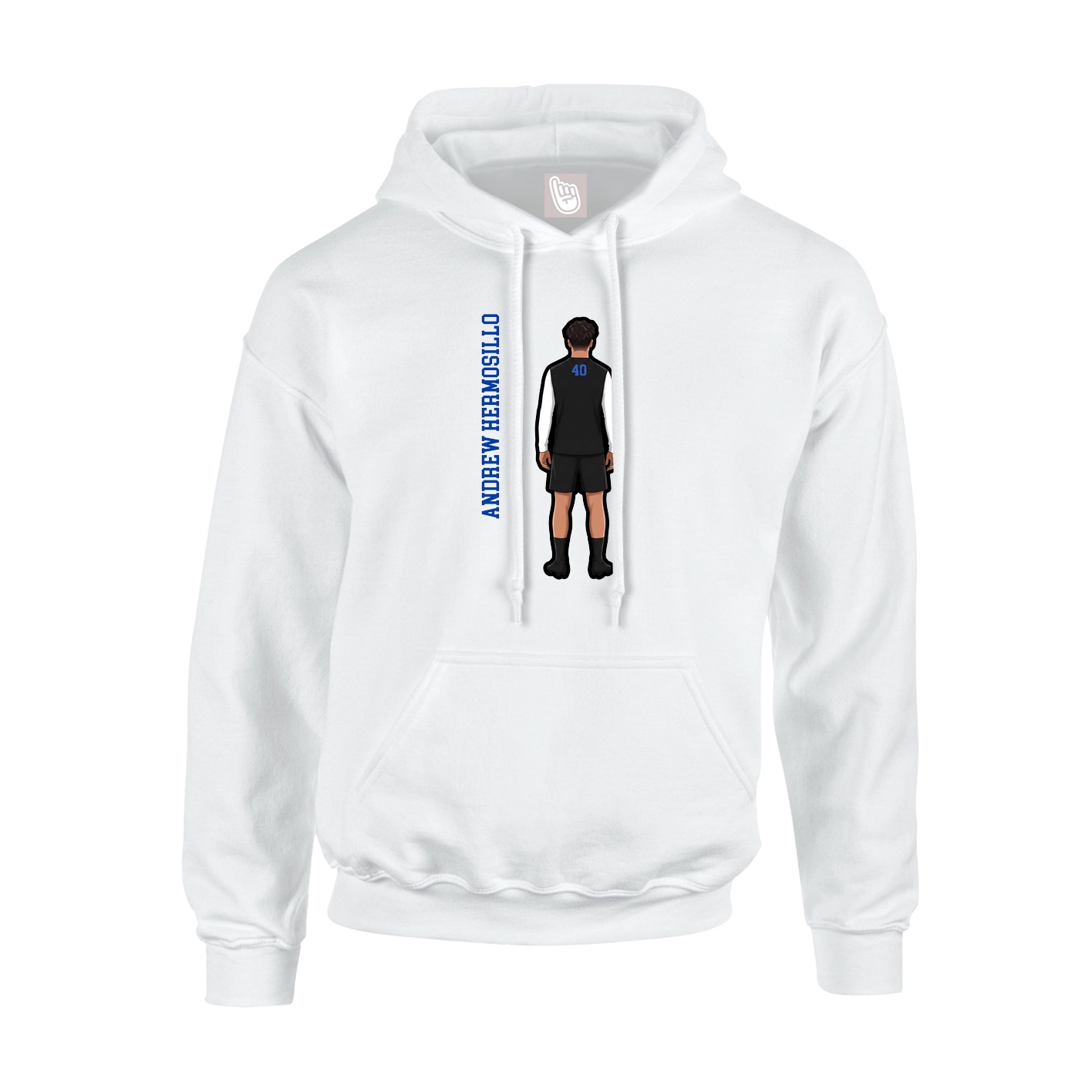 Hoodie — Name Vertical in White