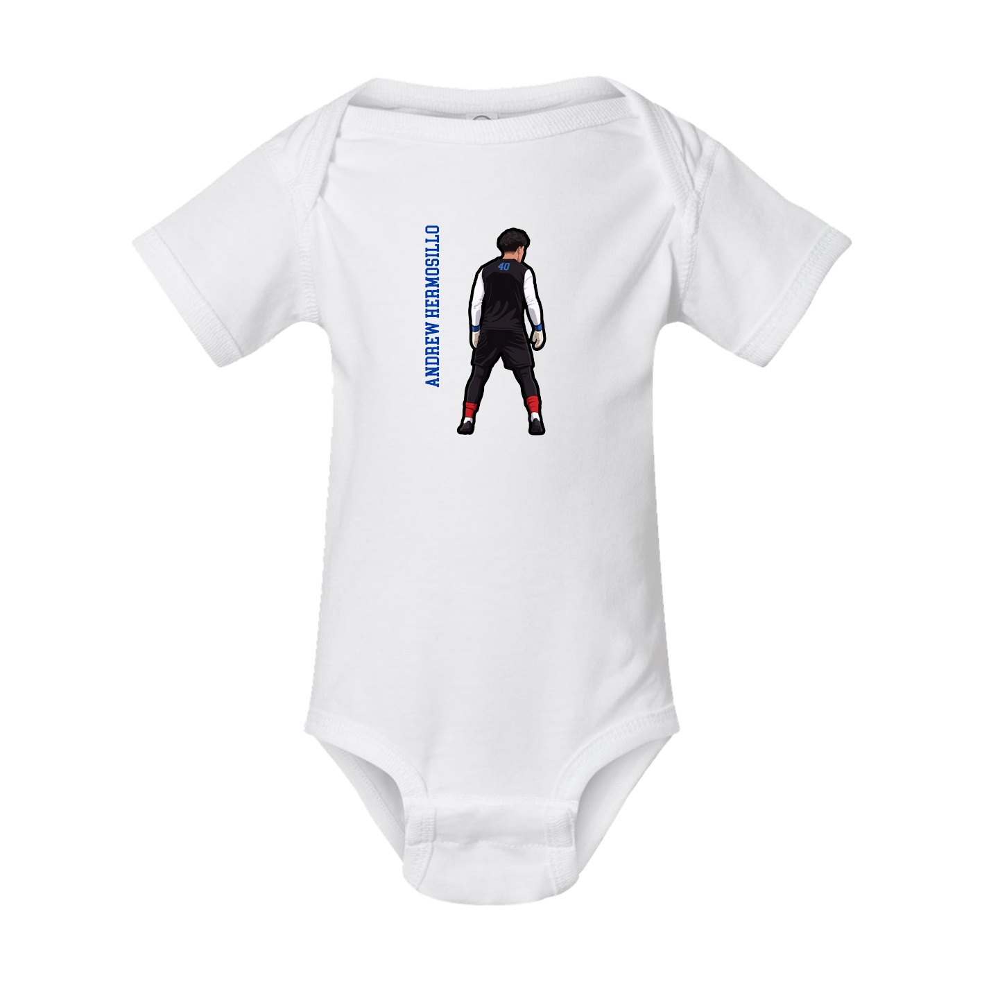 Baby Onesie — Name Vertical in White