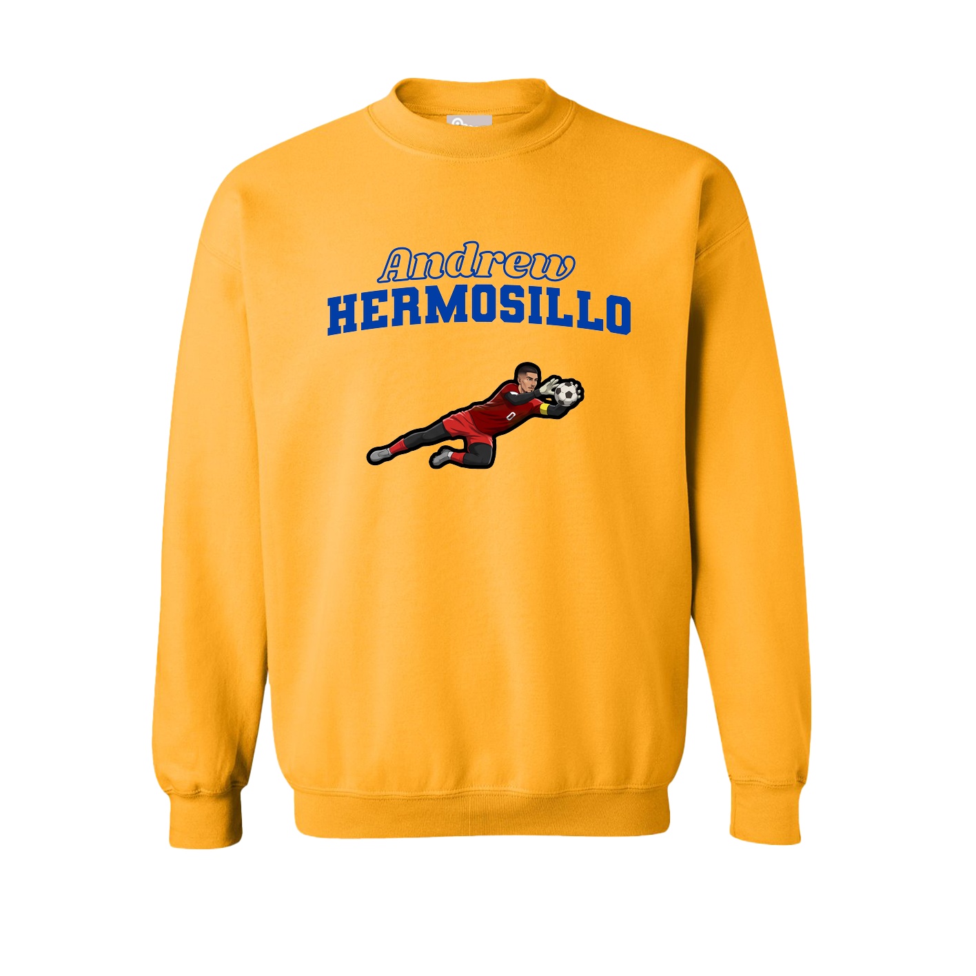 Fleece Crew — Name Arch in Gold