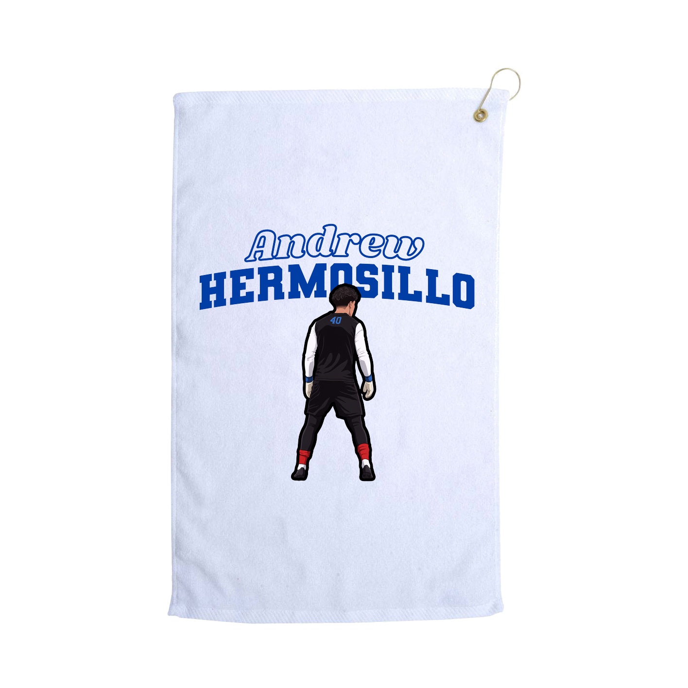 Golf Towel — Name Arch in White