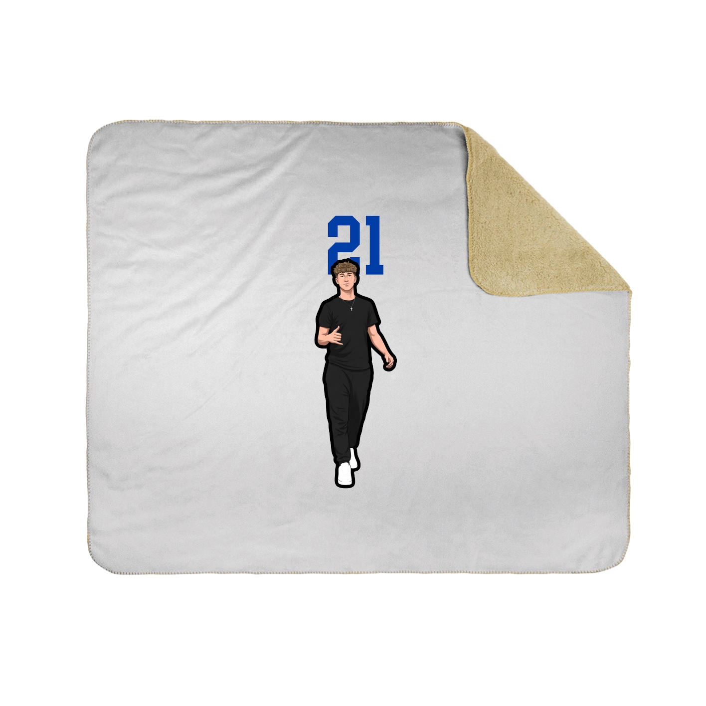 Throw Blanket — Number Top in White