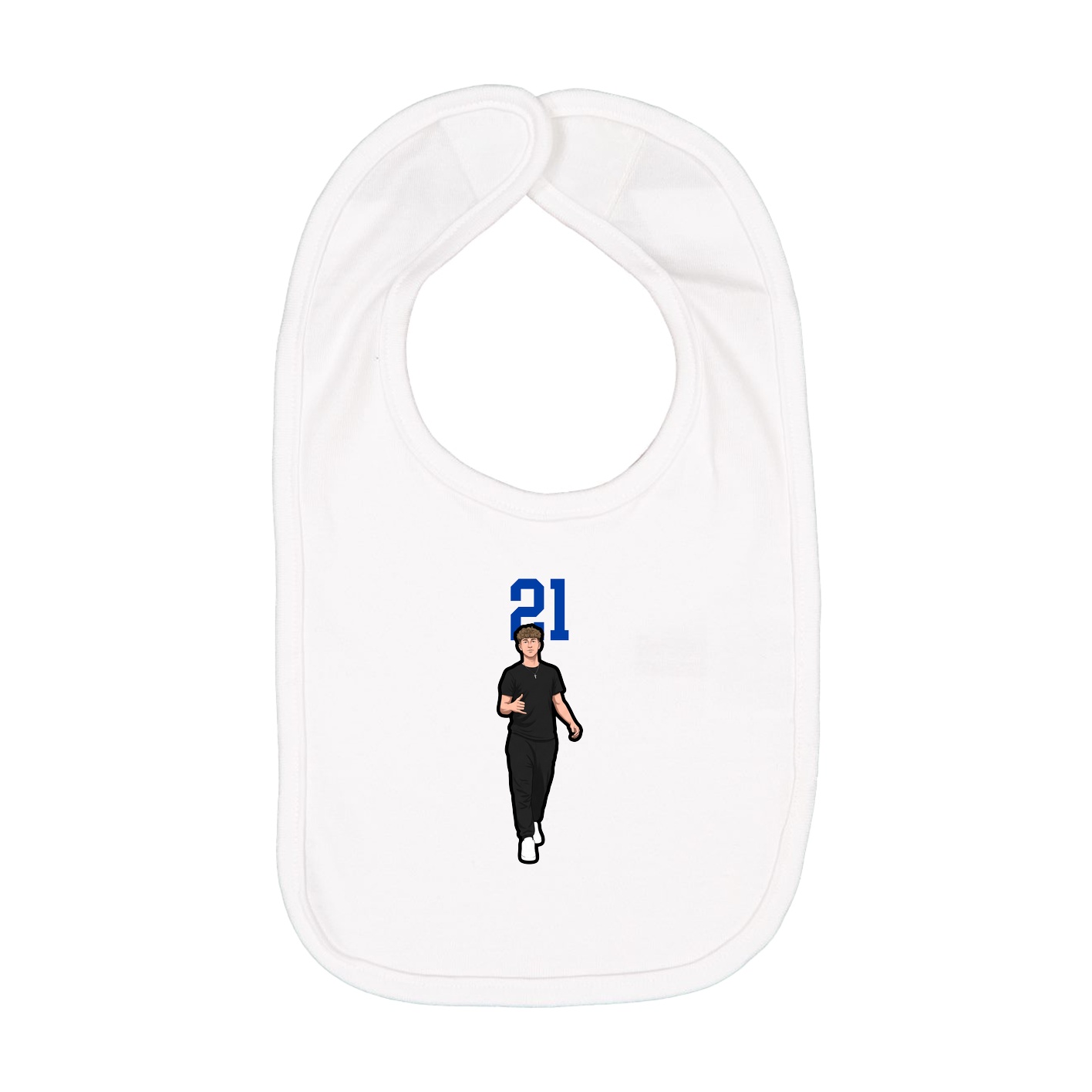 Infant Bib — Number Top in White