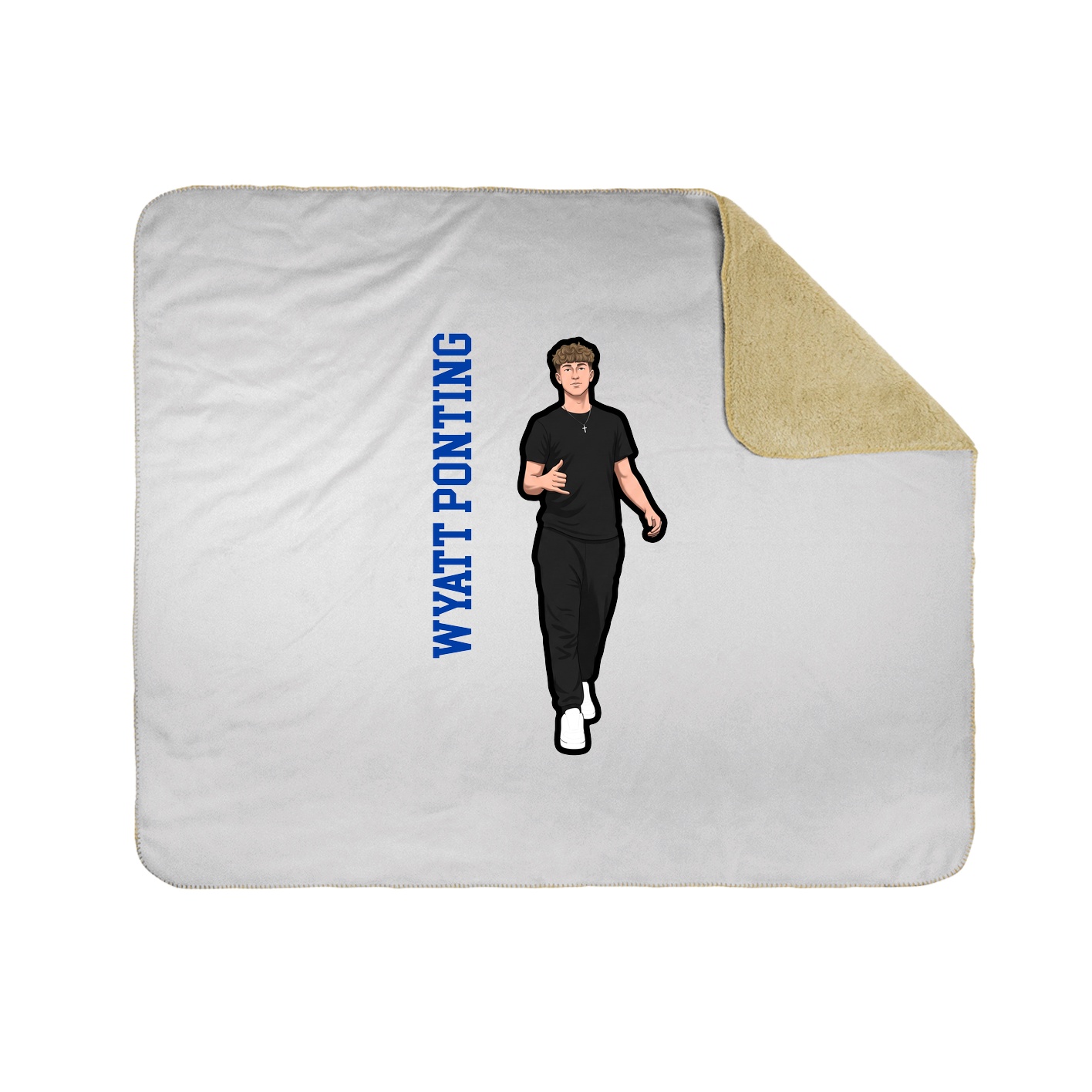 Throw Blanket — Name Vertical in White