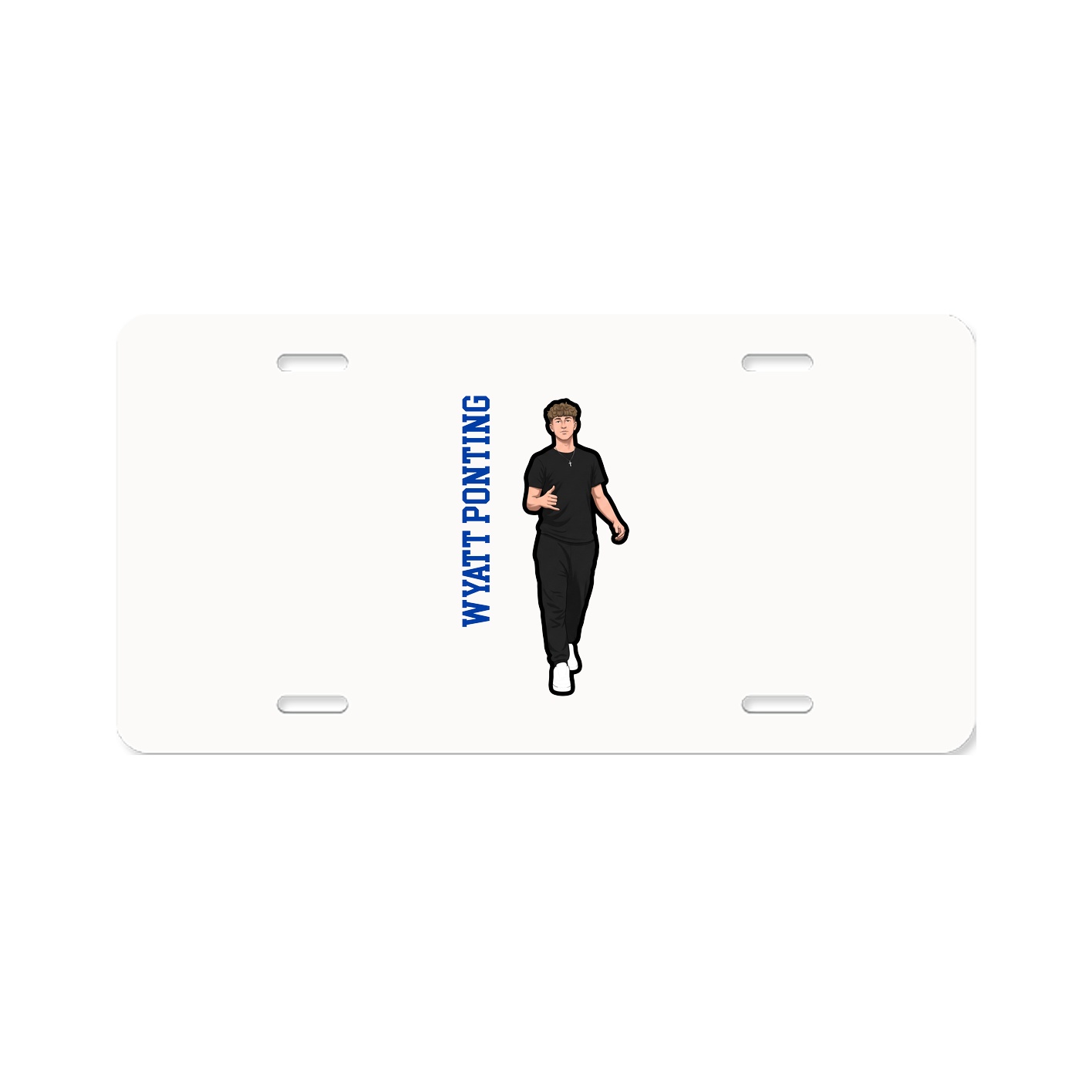 License Plate — Name Vertical in Classic