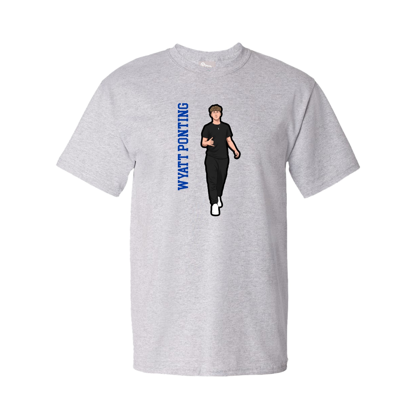 Tee — Name Vertical in Grey