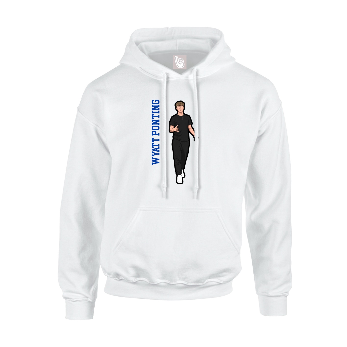 Hoodie — Name Vertical in White