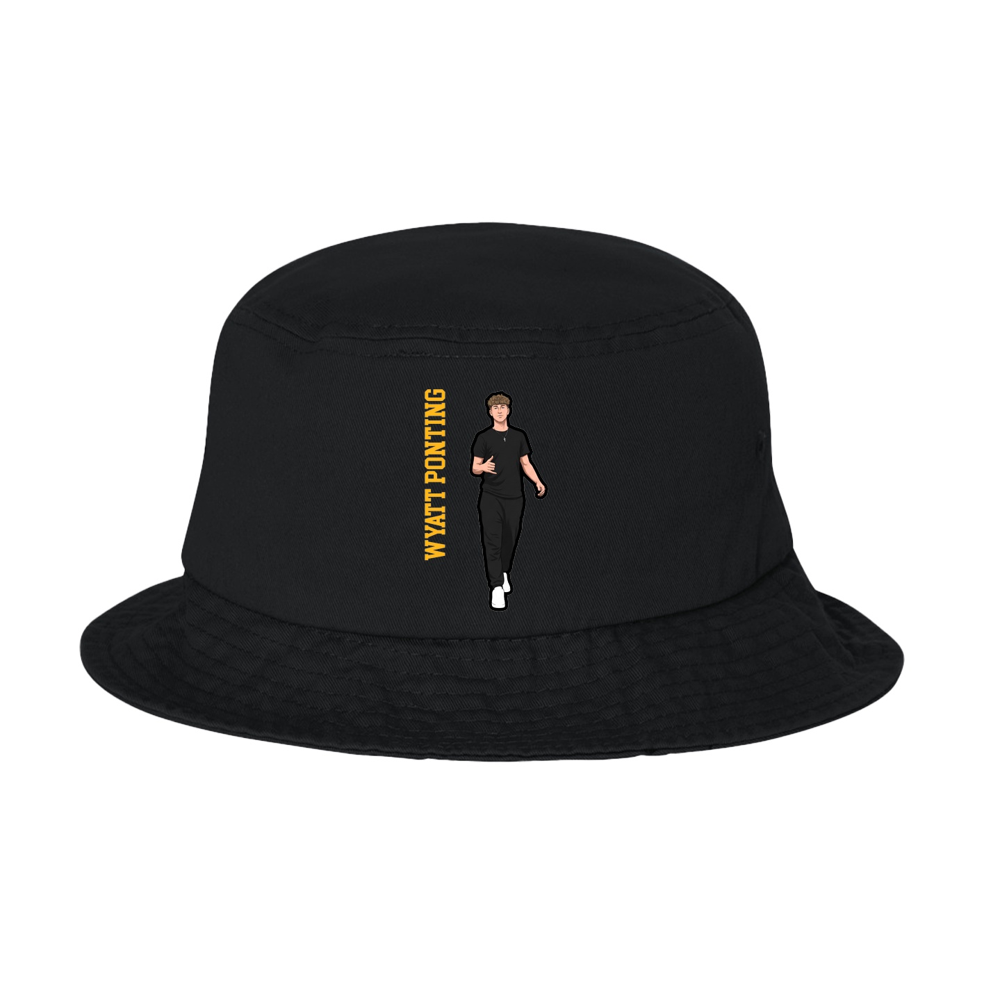 Bucket Cap — Name Vertical in Black