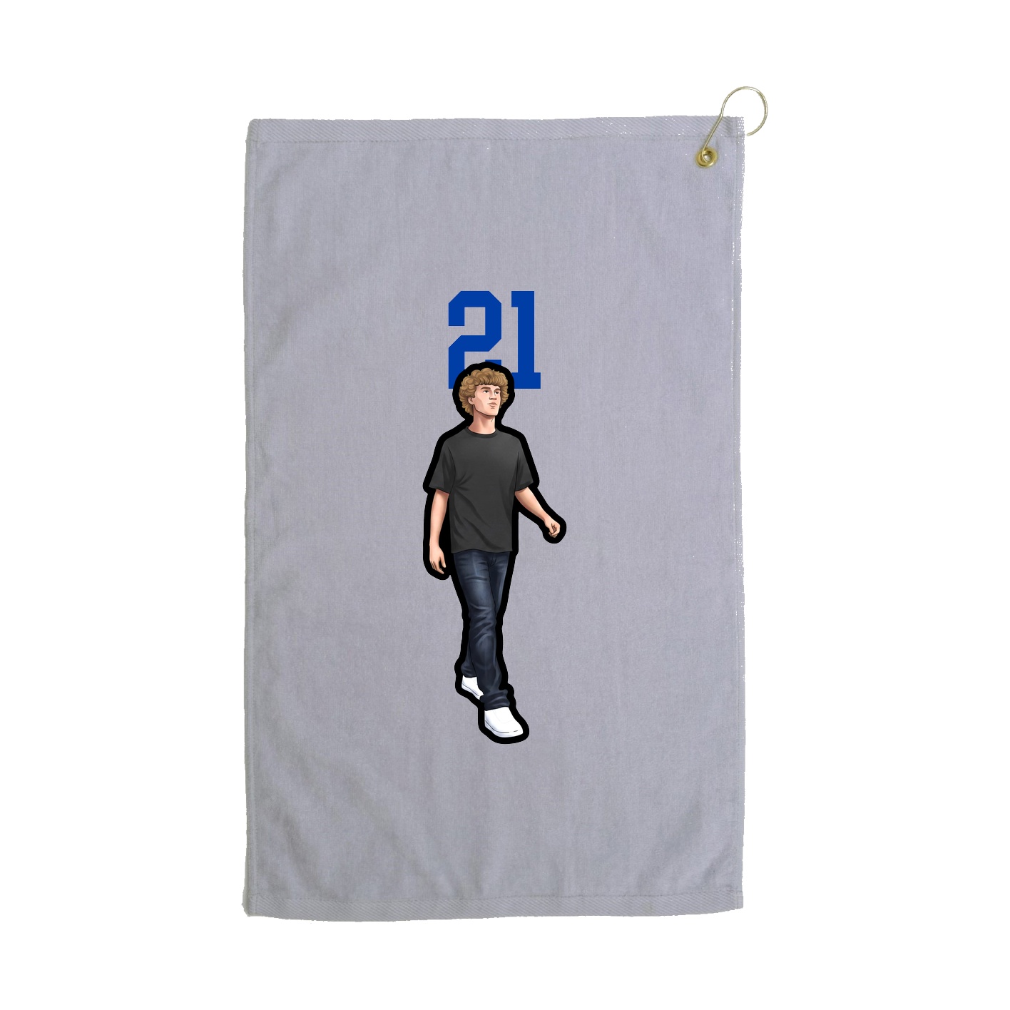 Golf Towel — Number Top in Grey