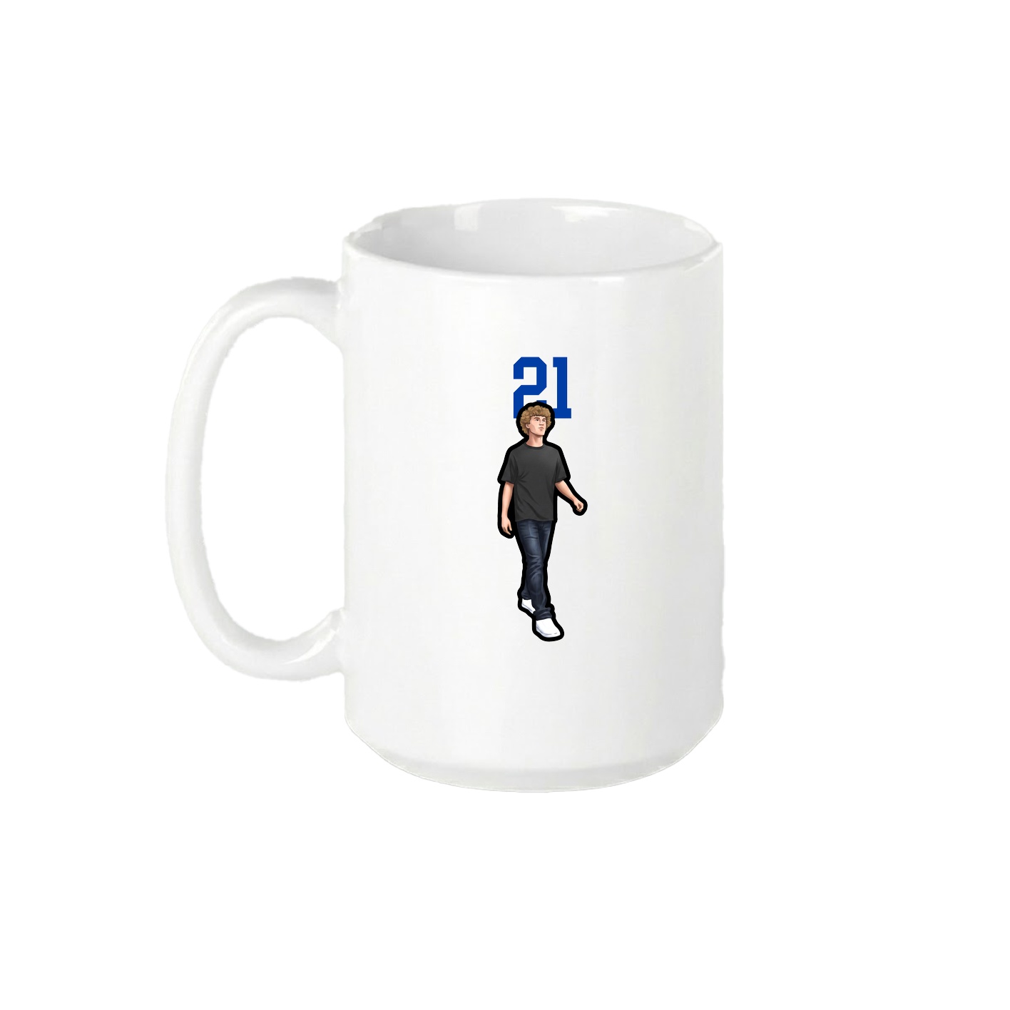 15oz Coffee Mug — Number Top in White