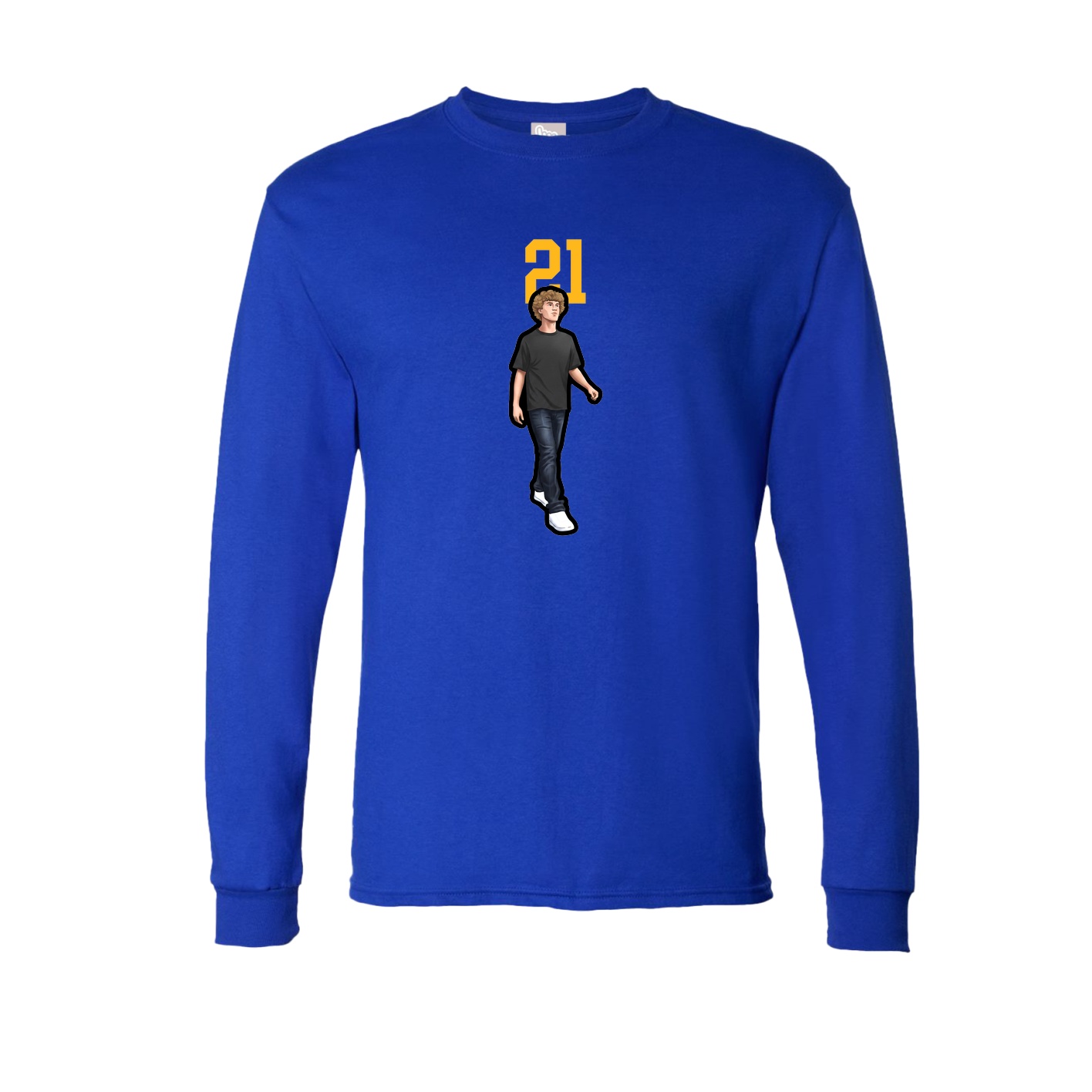 Long Sleeve Tee — Number Top in Royal