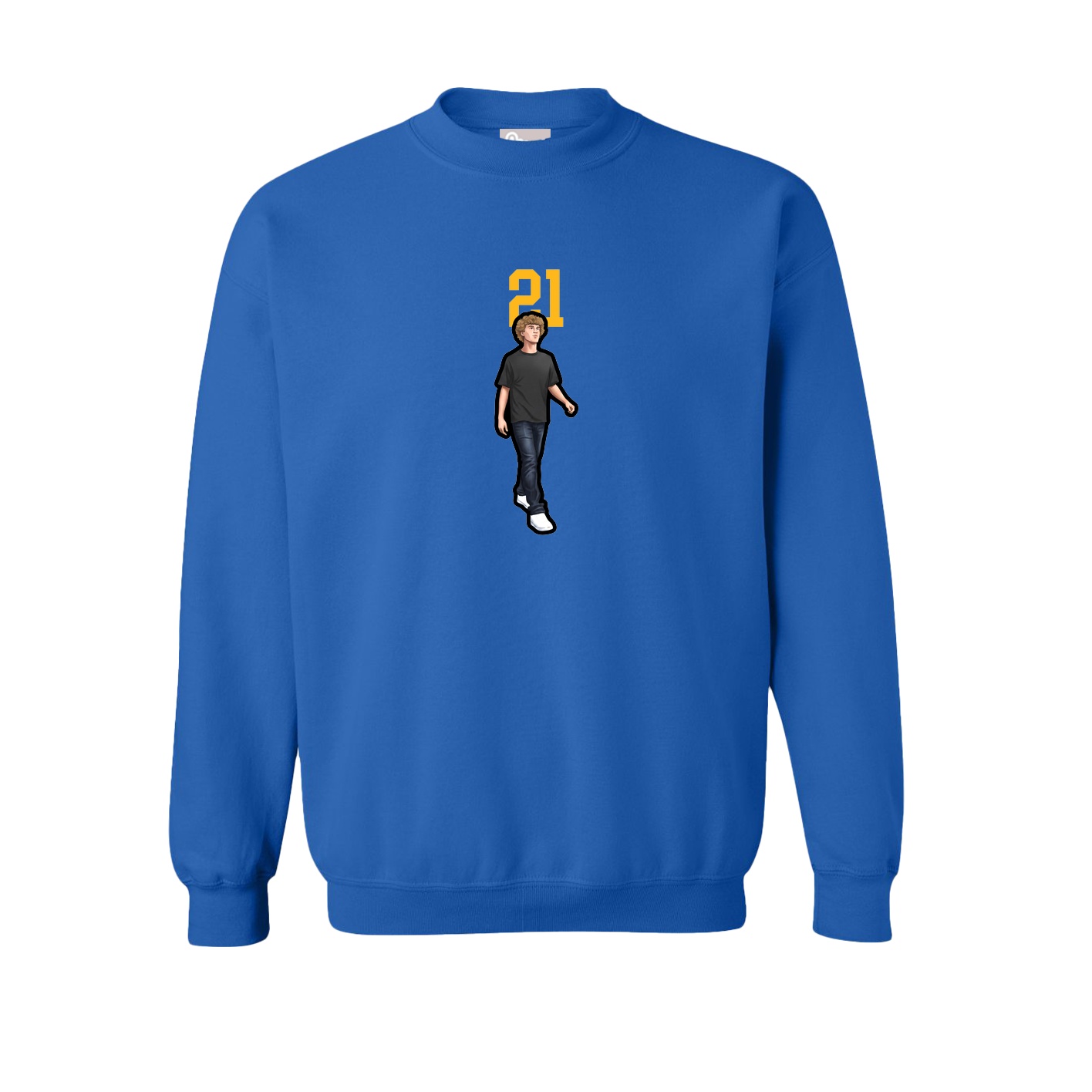 Fleece Crew — Number Top in Royal