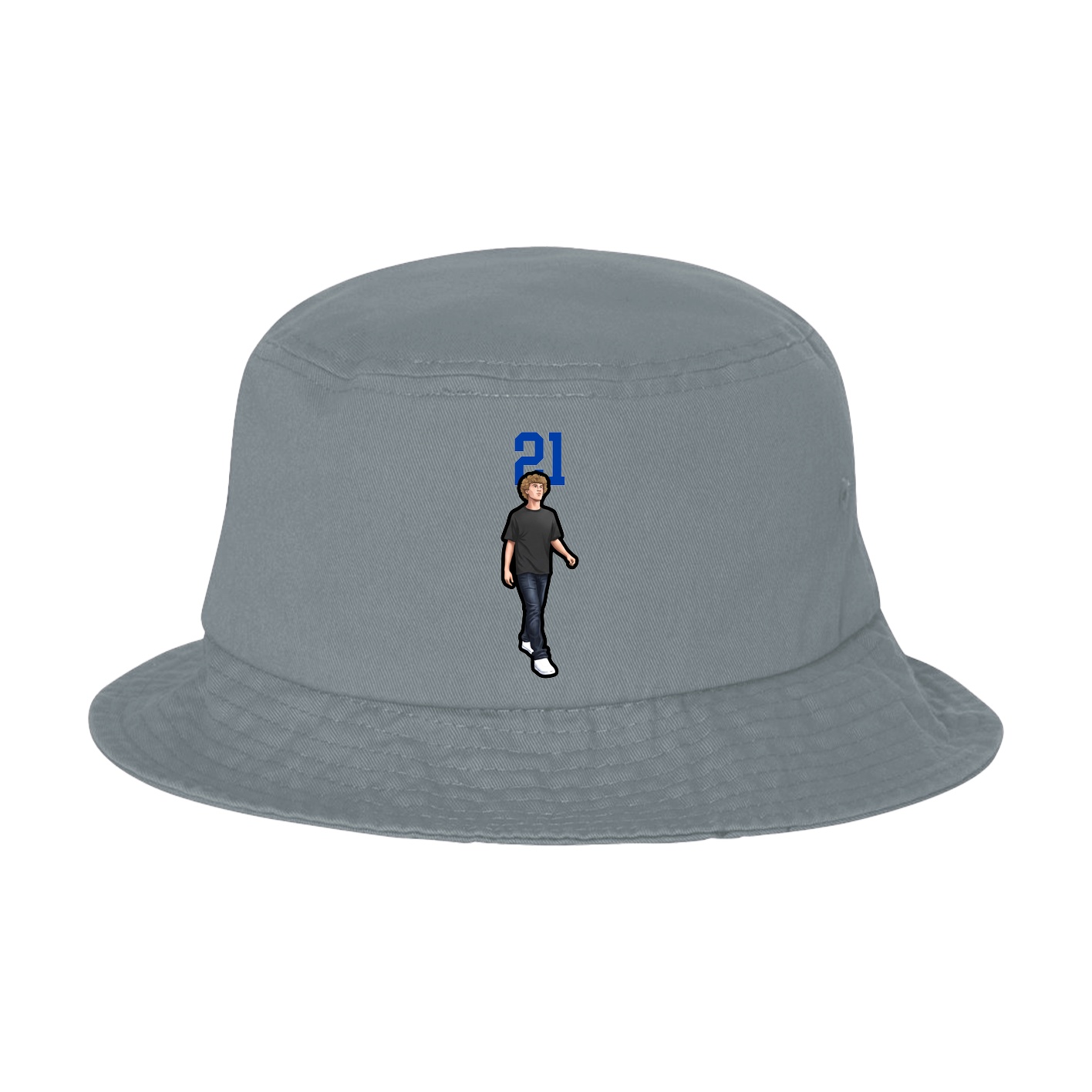 Bucket Cap — Number Top in Grey