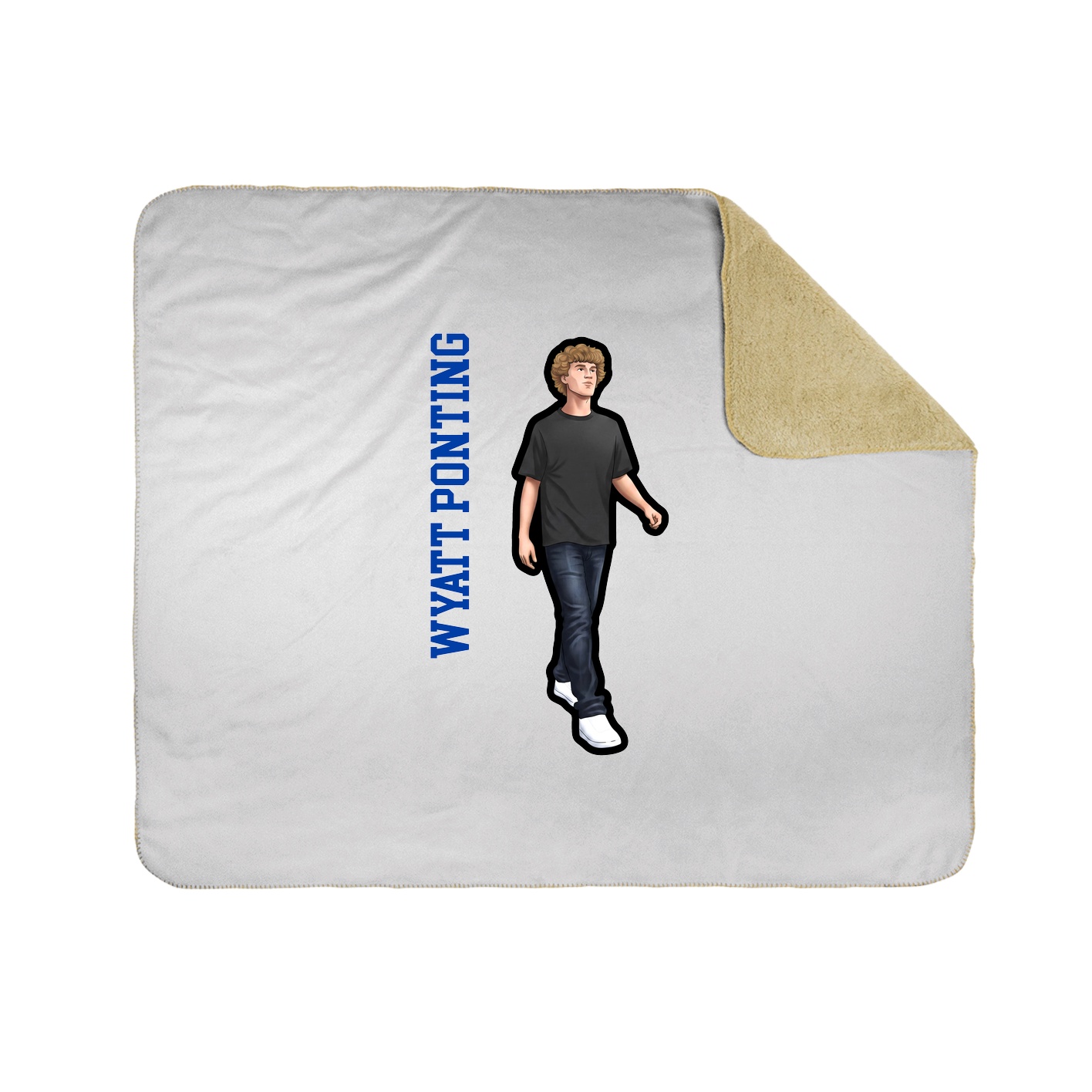Throw Blanket — Name Vertical in White