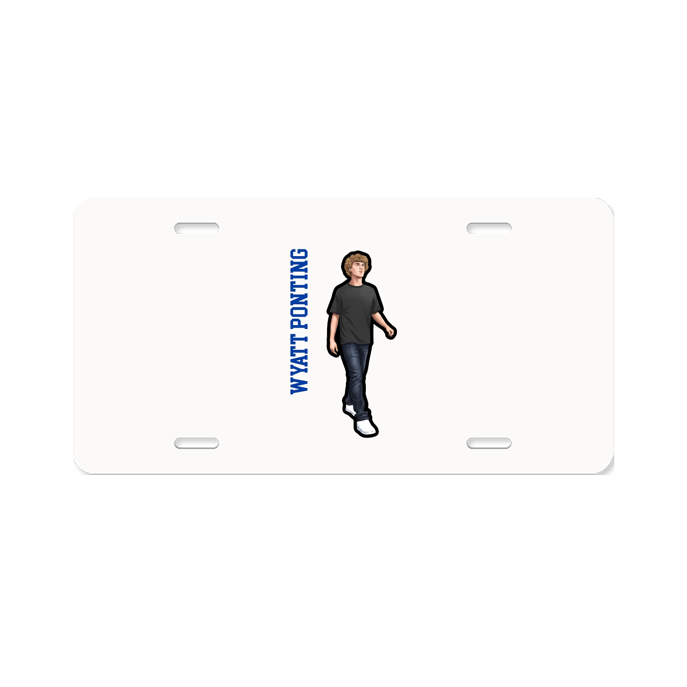 License Plate — Name Vertical in Classic