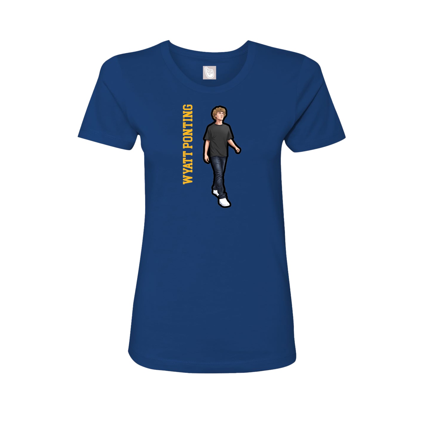 Womens Tee — Name Vertical in Royal