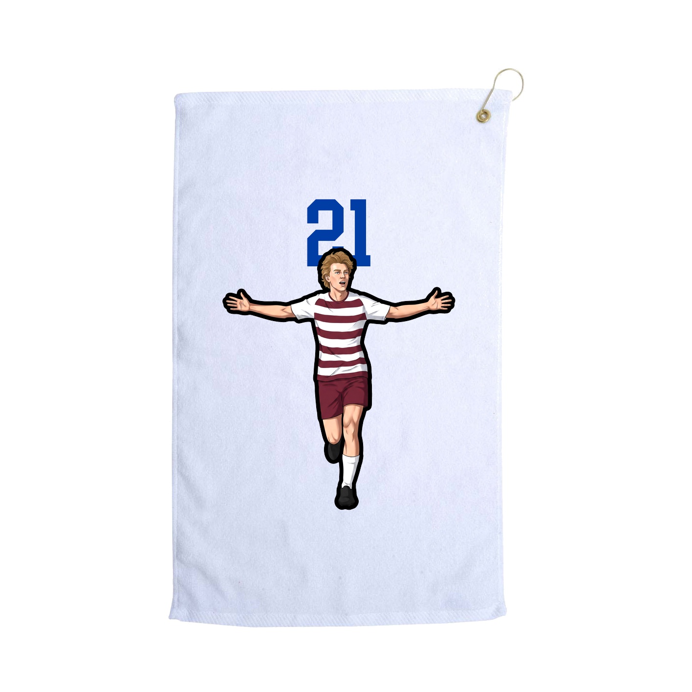 Golf Towel — Number Top in White