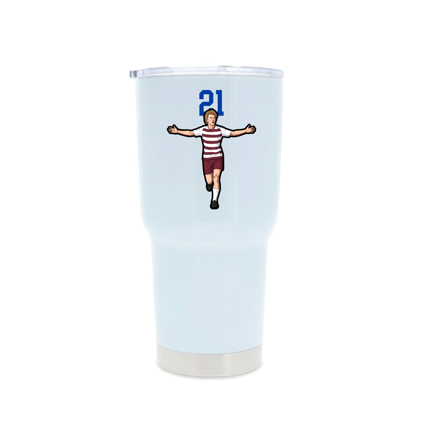 30oz Stainless Steel Tumbler — Number Top in White