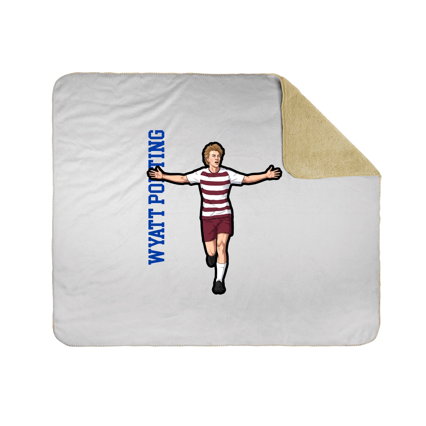 Throw Blanket — Name Vertical in White