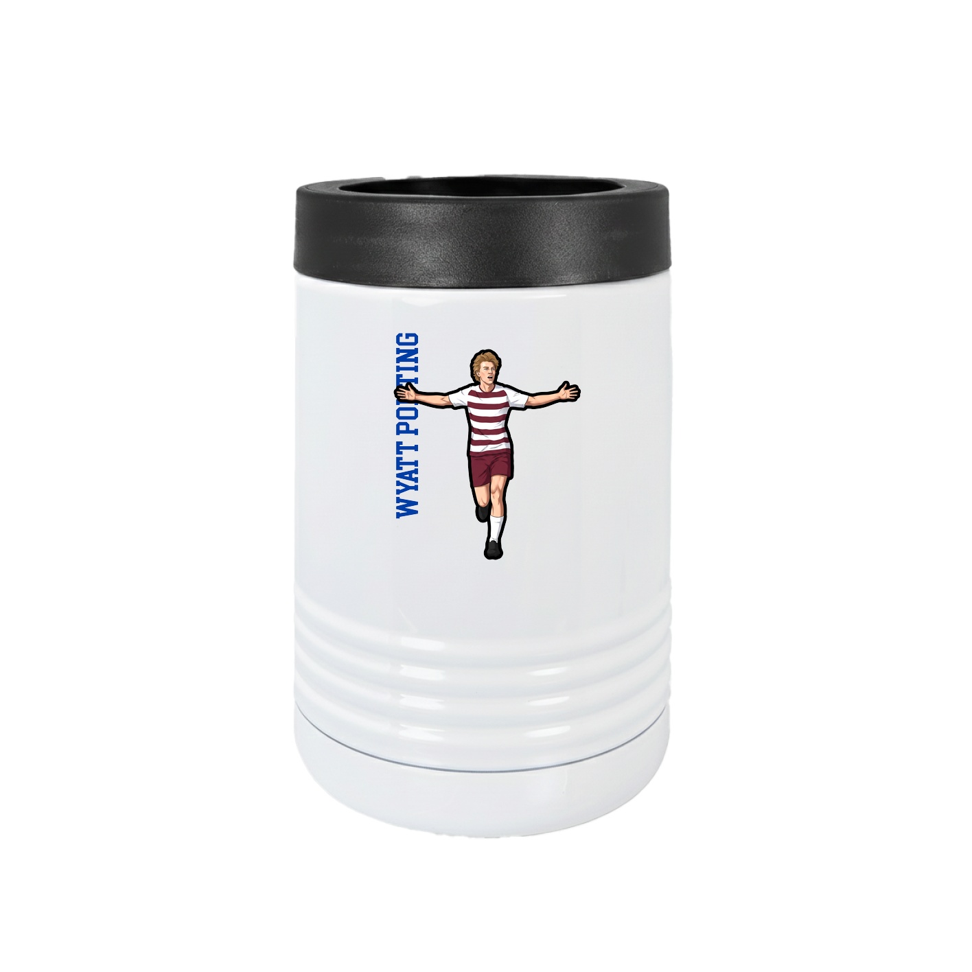 Beverage Holder — Name Vertical in White