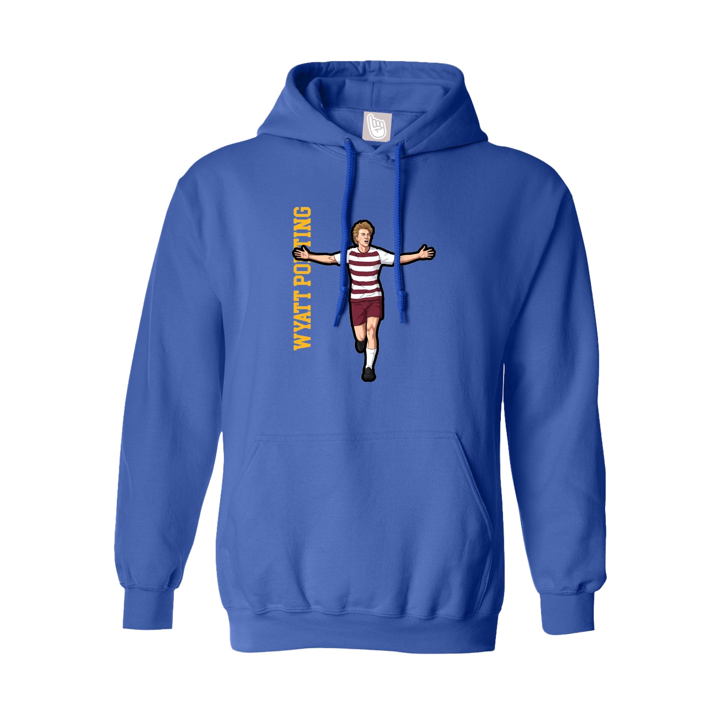 Hoodie — Name Vertical in Royal