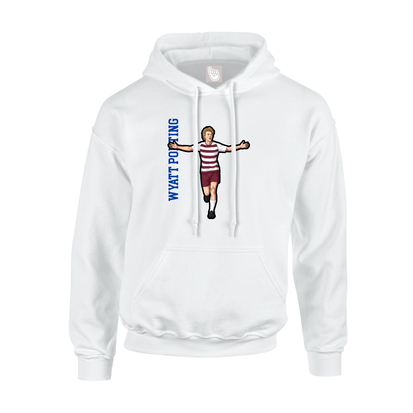 Youth Hoodie — Name Vertical in White