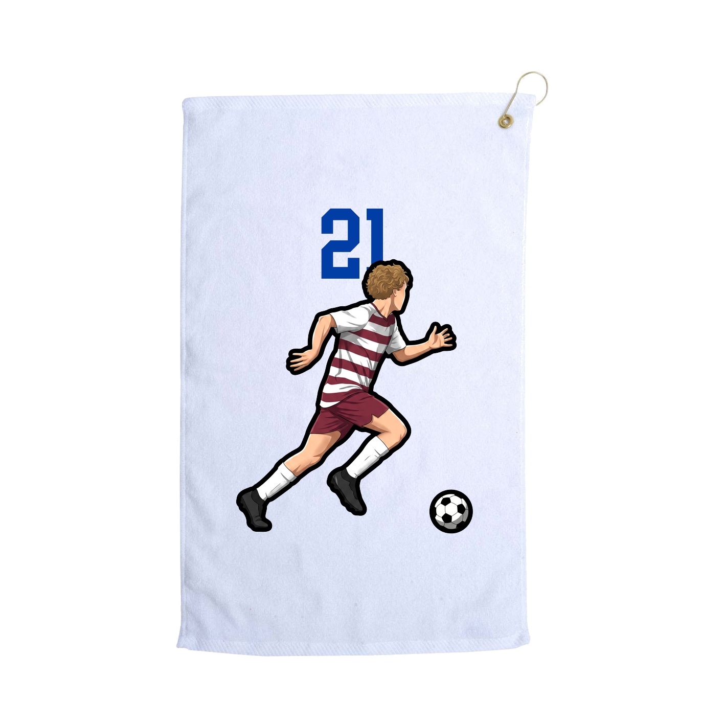 Golf Towel — Number Top in White