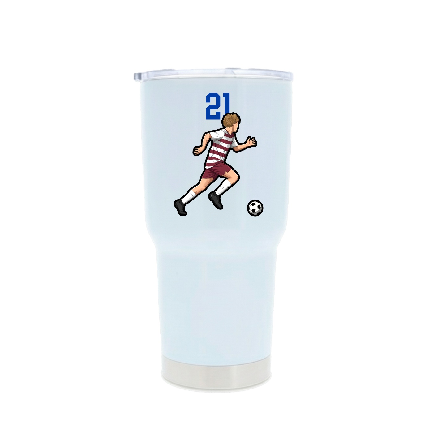 30oz Stainless Steel Tumbler — Number Top in White