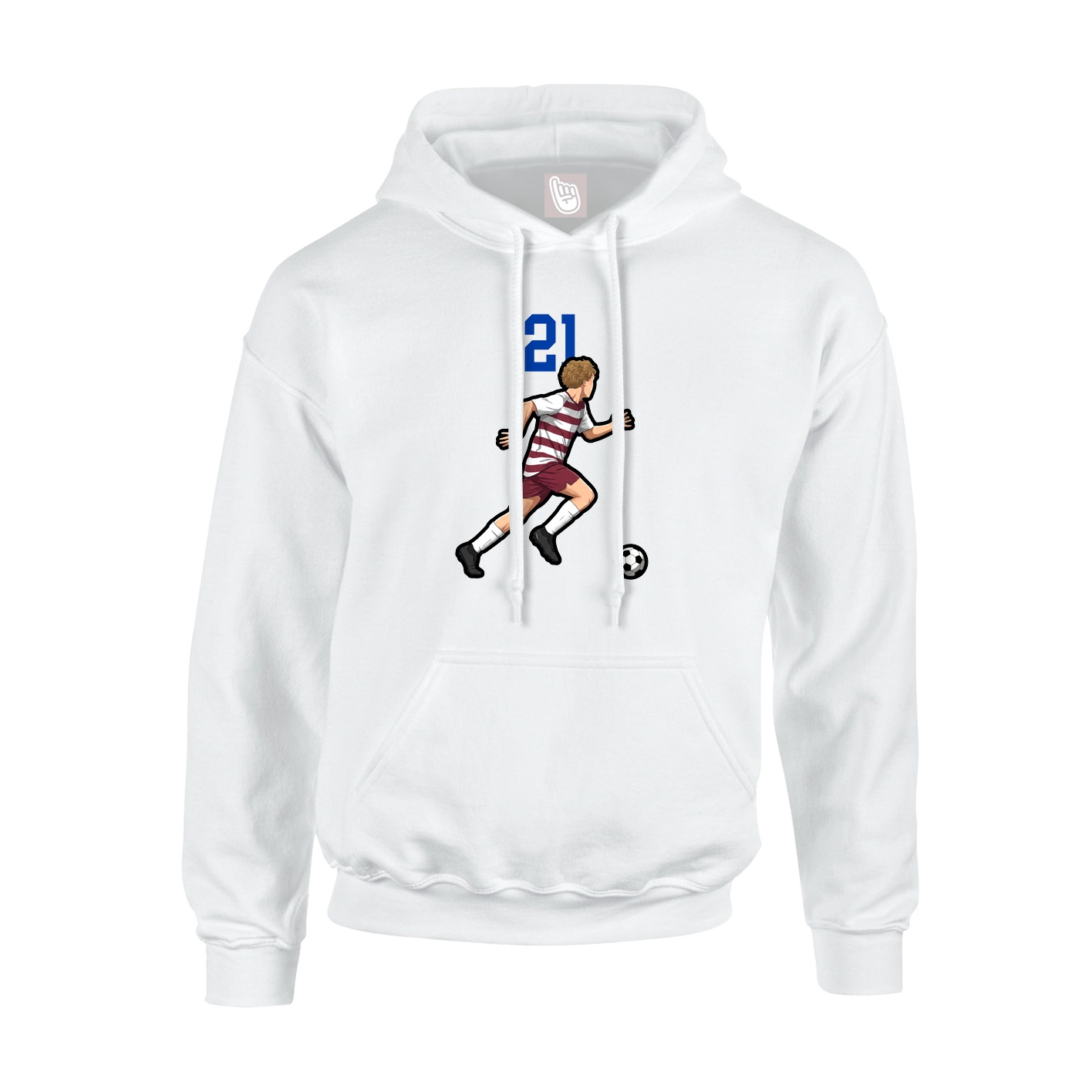 Youth Hoodie — Number Top in White