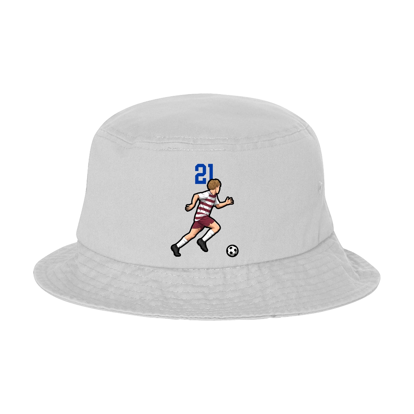 Bucket Cap — Number Top in White