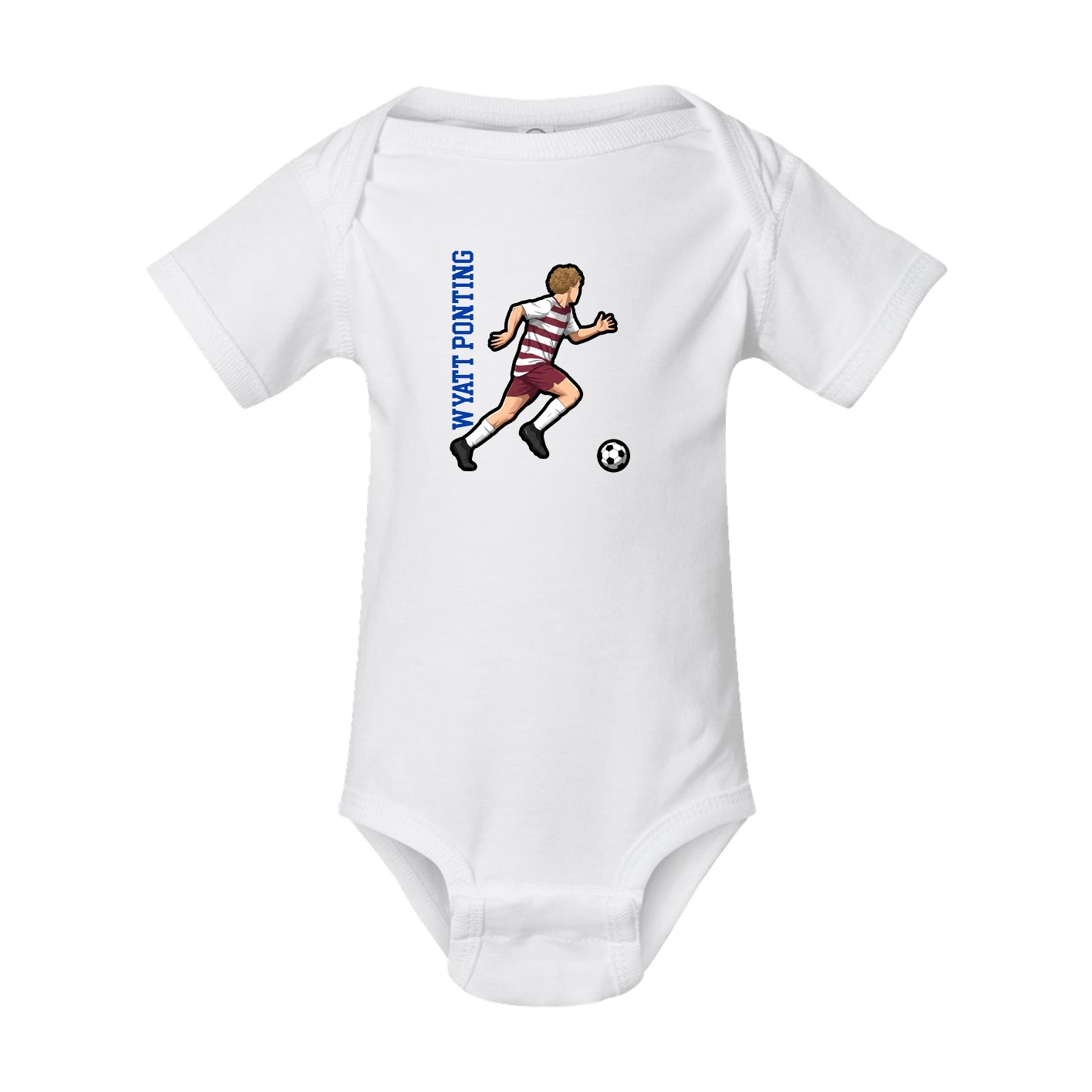 Baby Onesie — Name Vertical in White