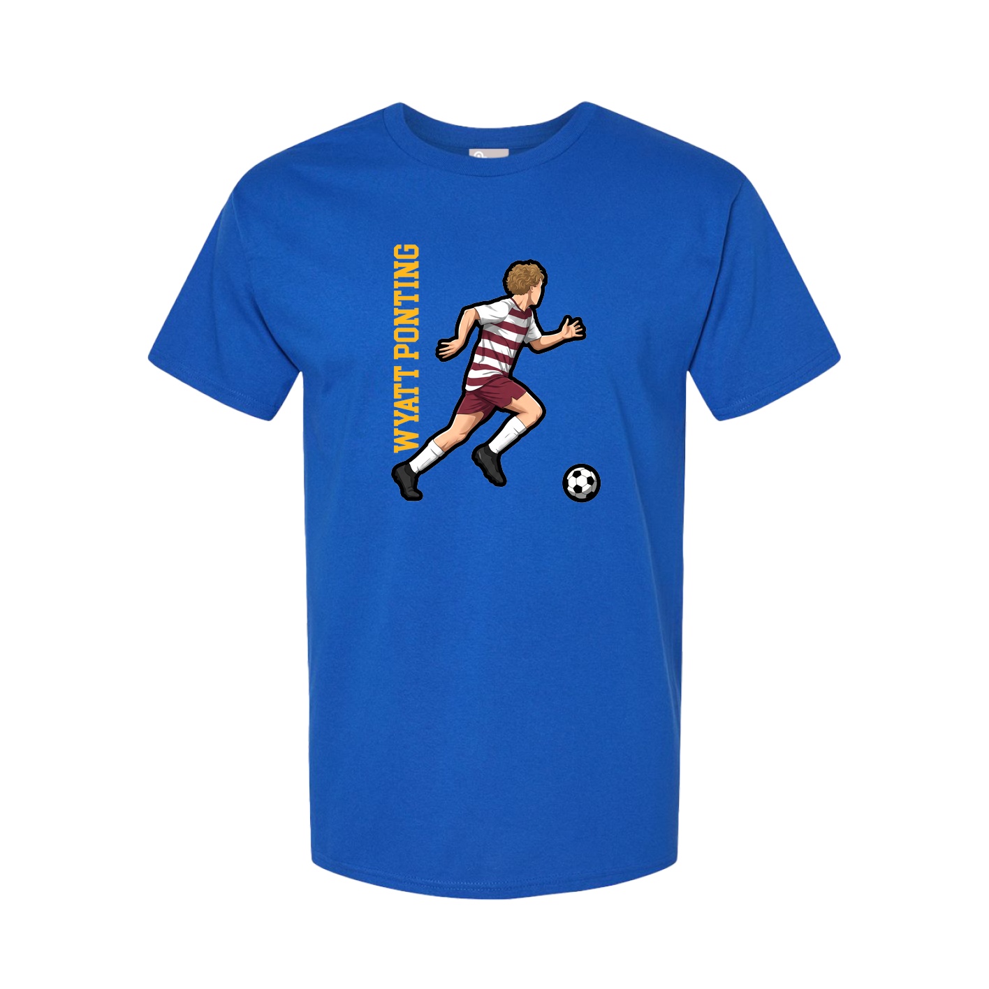 Youth Tee — Name Vertical in Royal