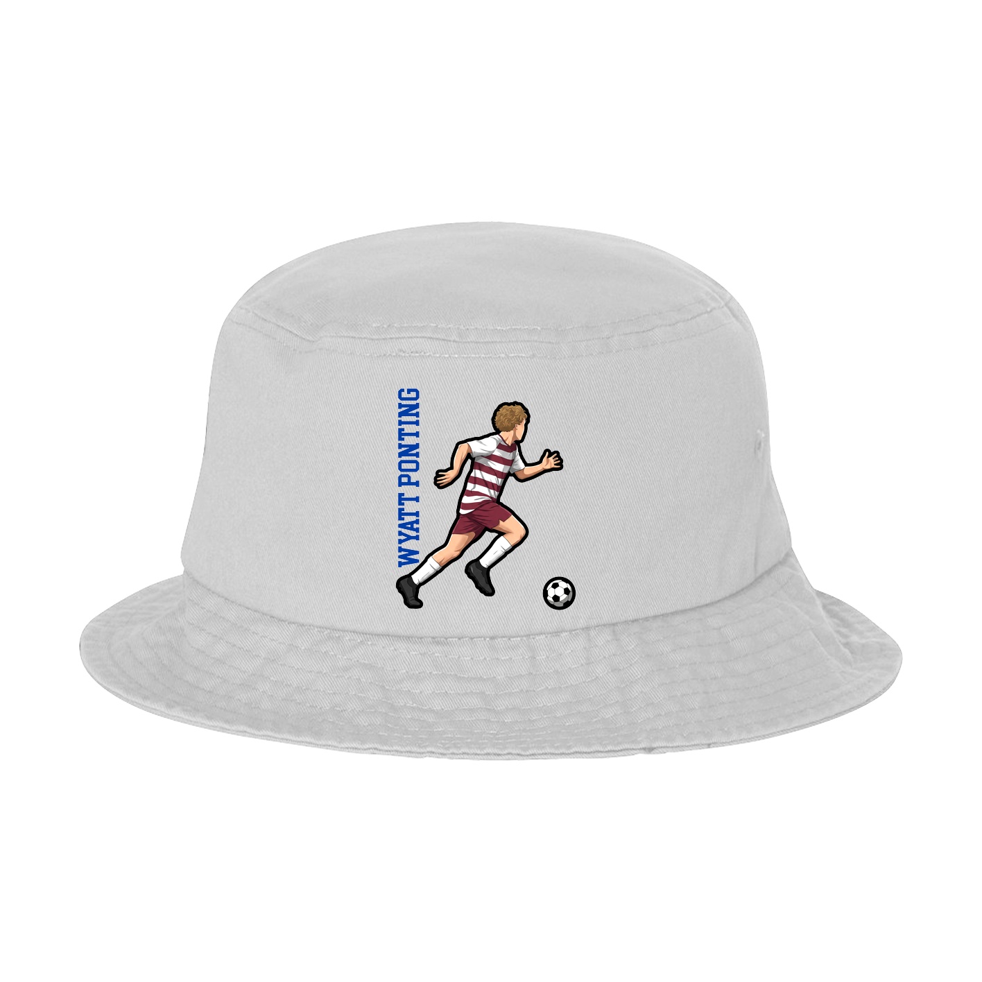Bucket Cap — Name Vertical in White