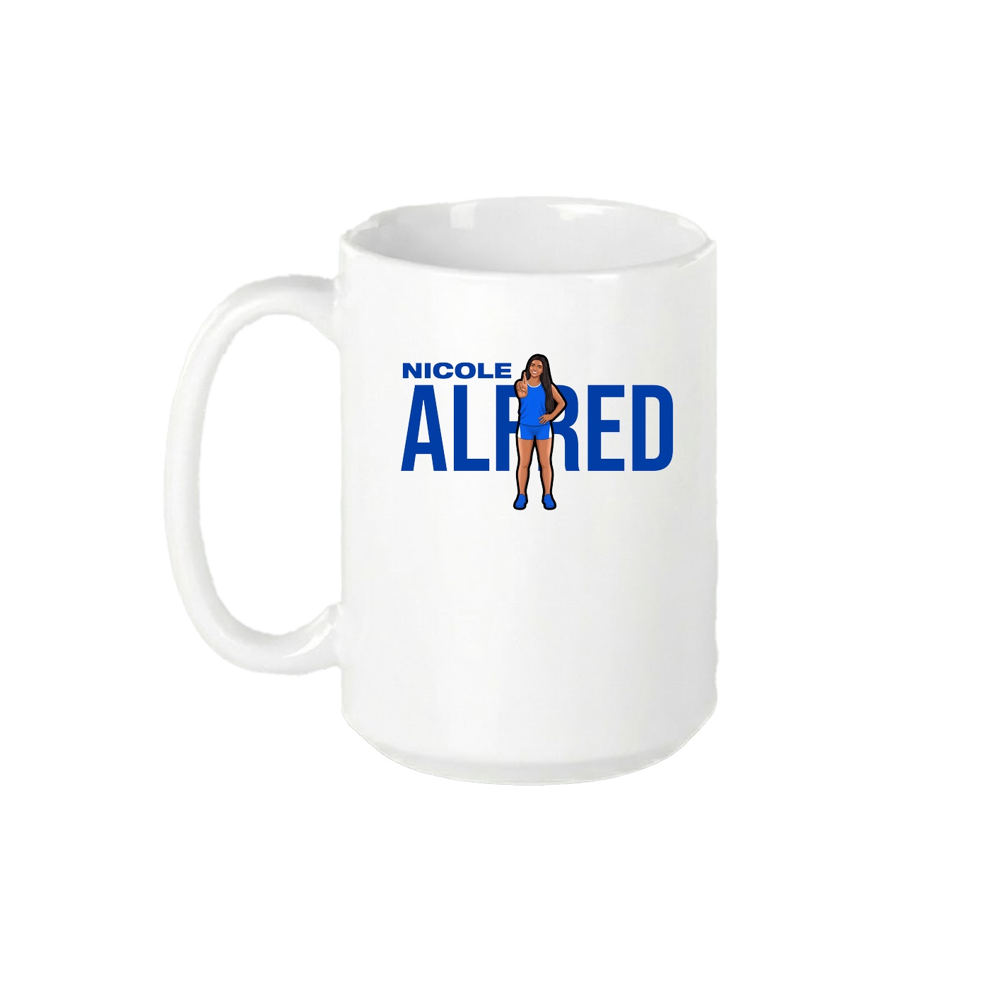 15oz Coffee Mug — Player Name in White