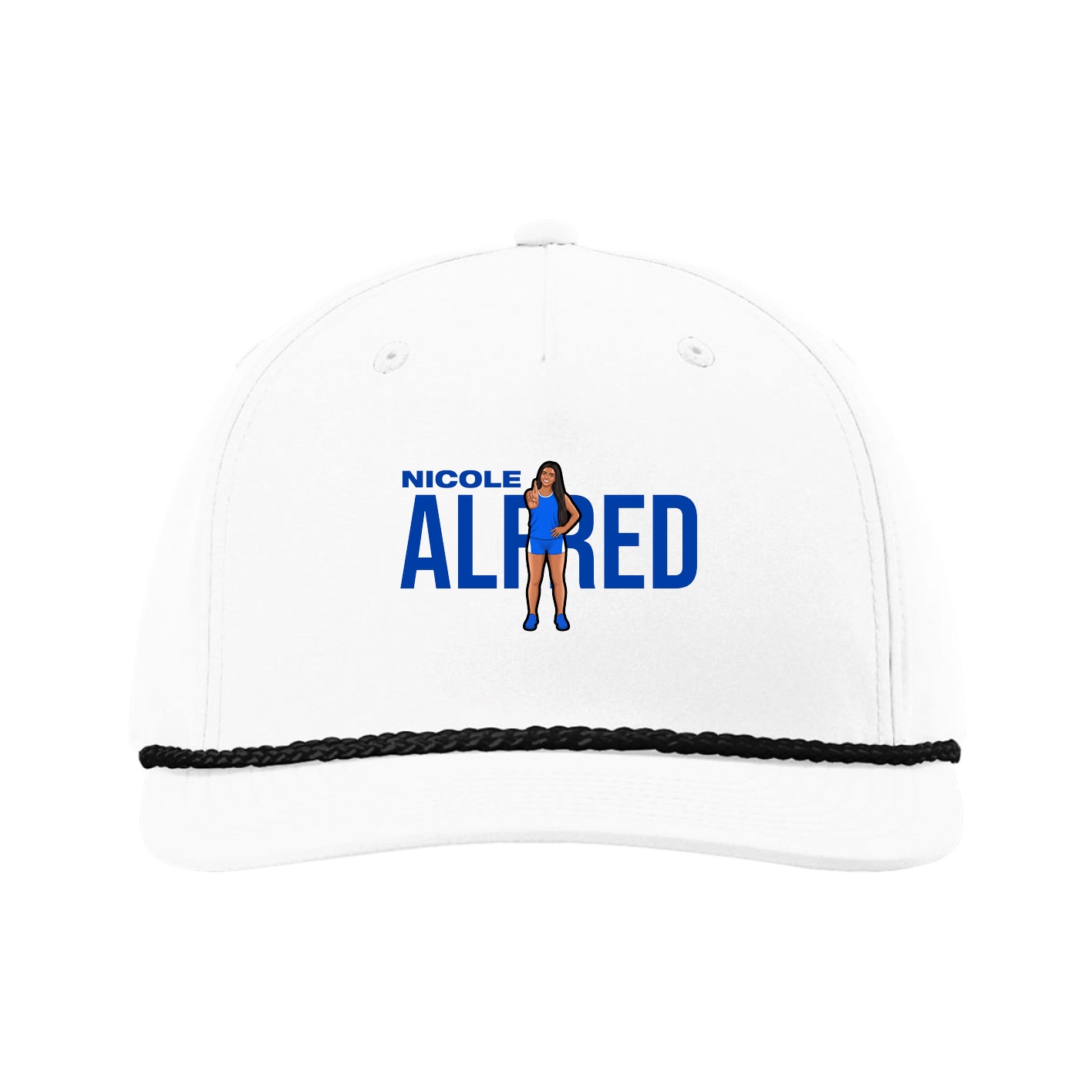 Five-Panel Classic Rope Cap — Player Name in White