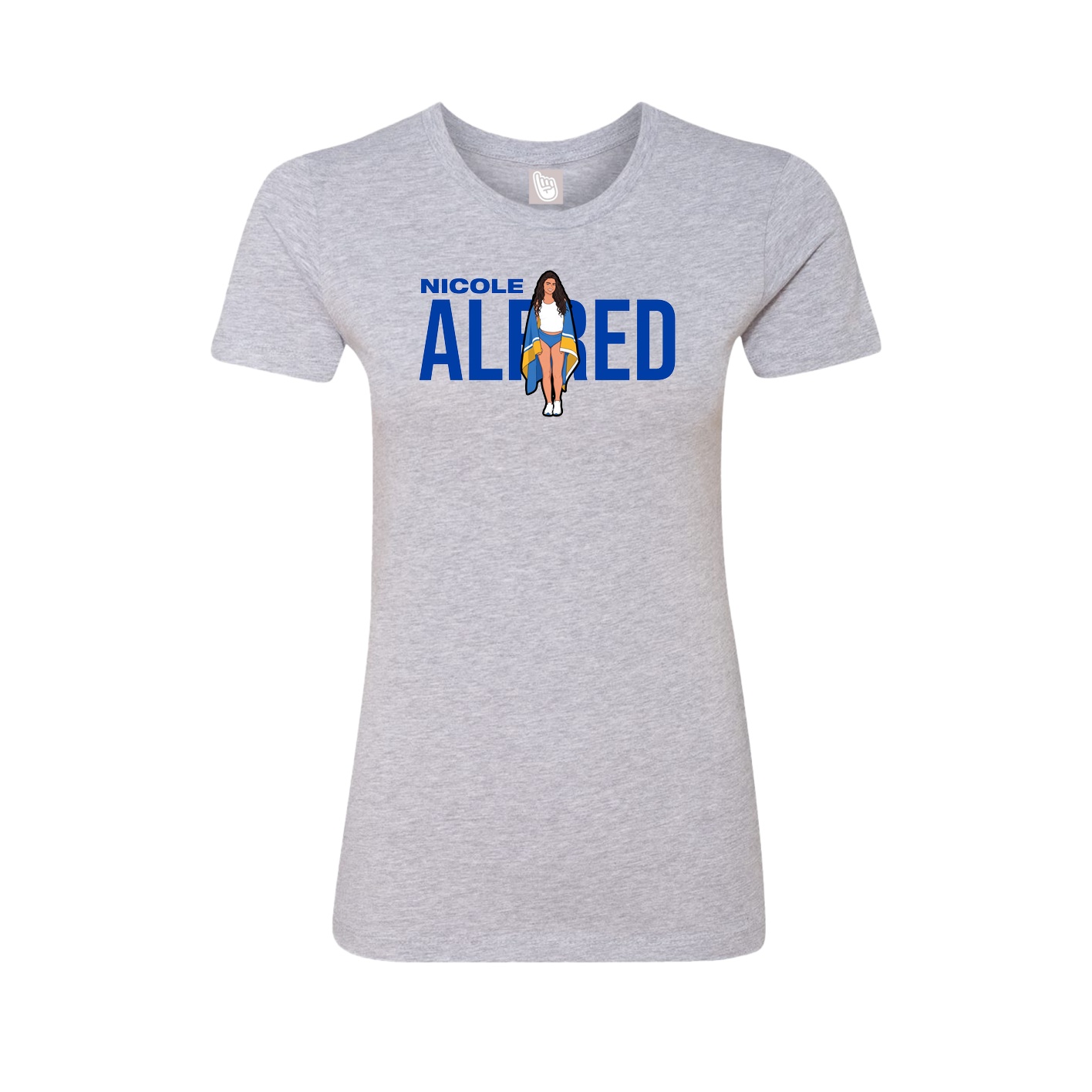Fitted Women's Tee — Player Name in Grey