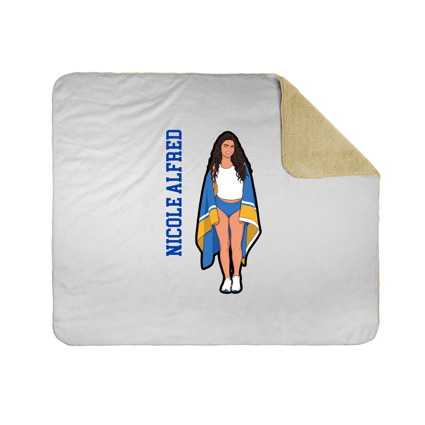 Throw Blanket — Name Vertical in White
