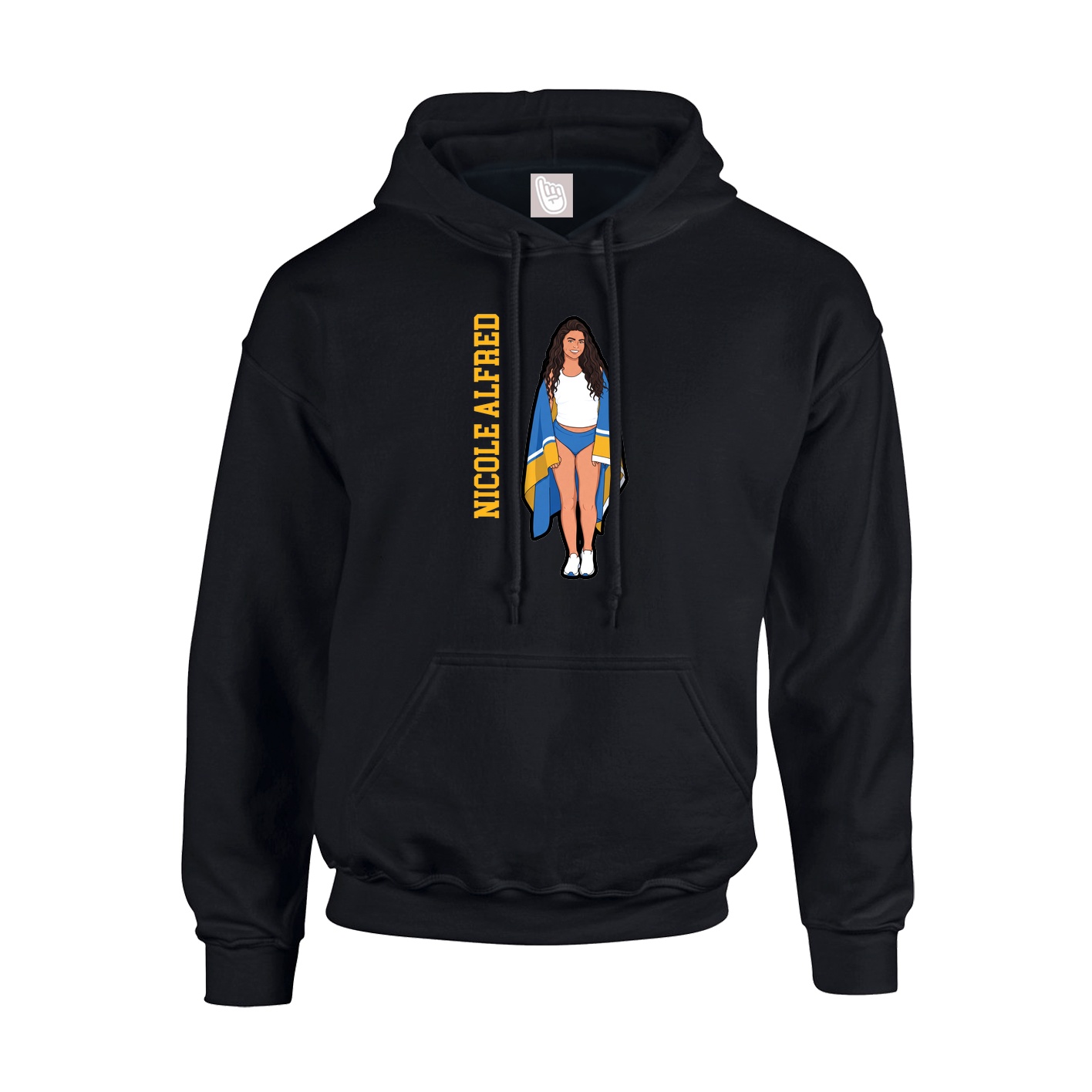 Youth Hoodie — Name Vertical in Black